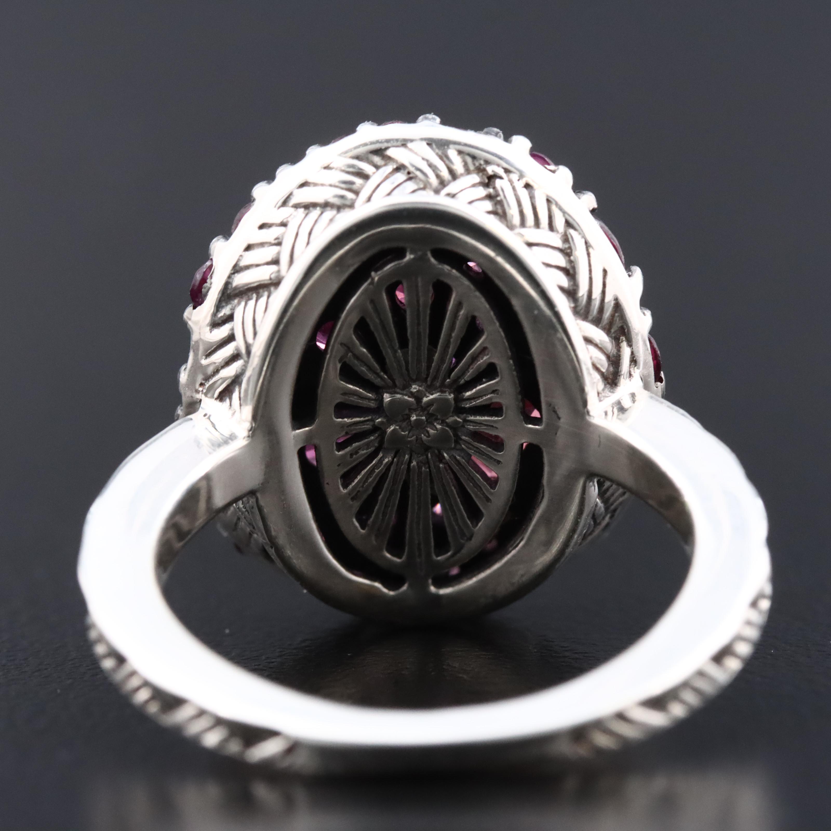 Stephen Dweck Sterling Rhodolite Garnet Cluster Ring
