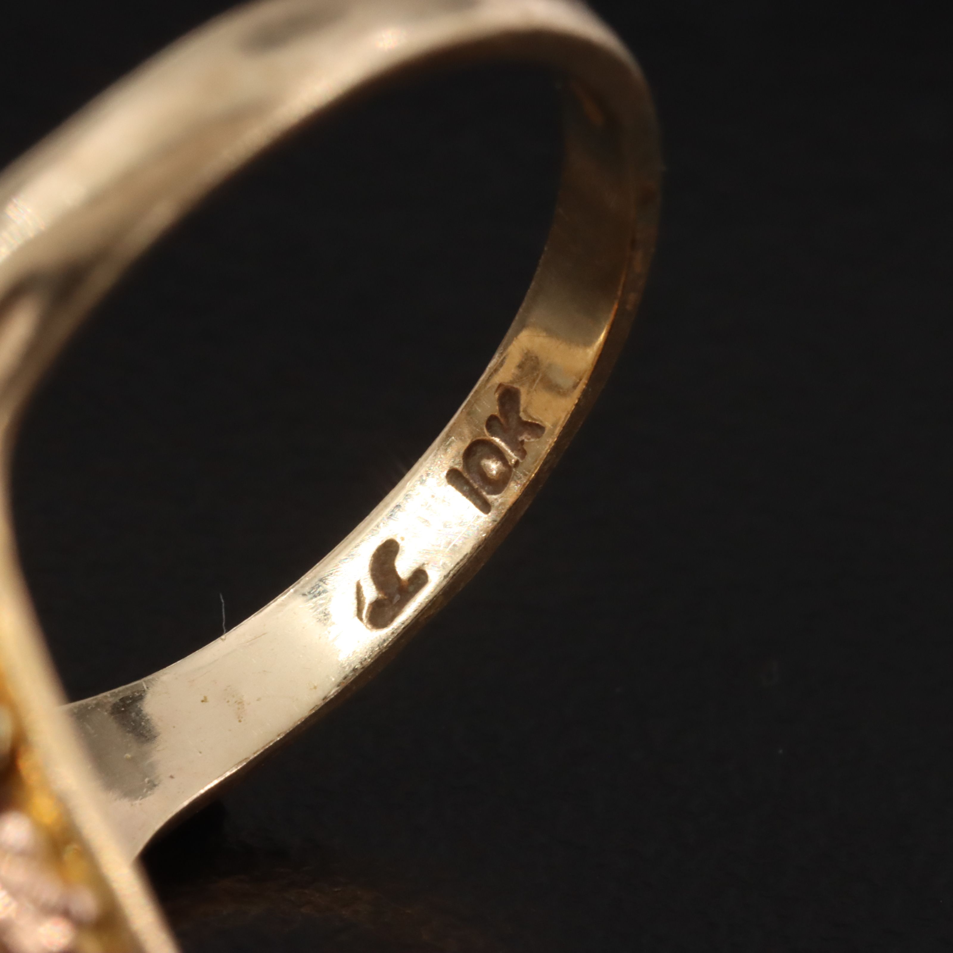 Landstrom's Black Hills Gold 10K Tri-Color Sapphire Navette Ring