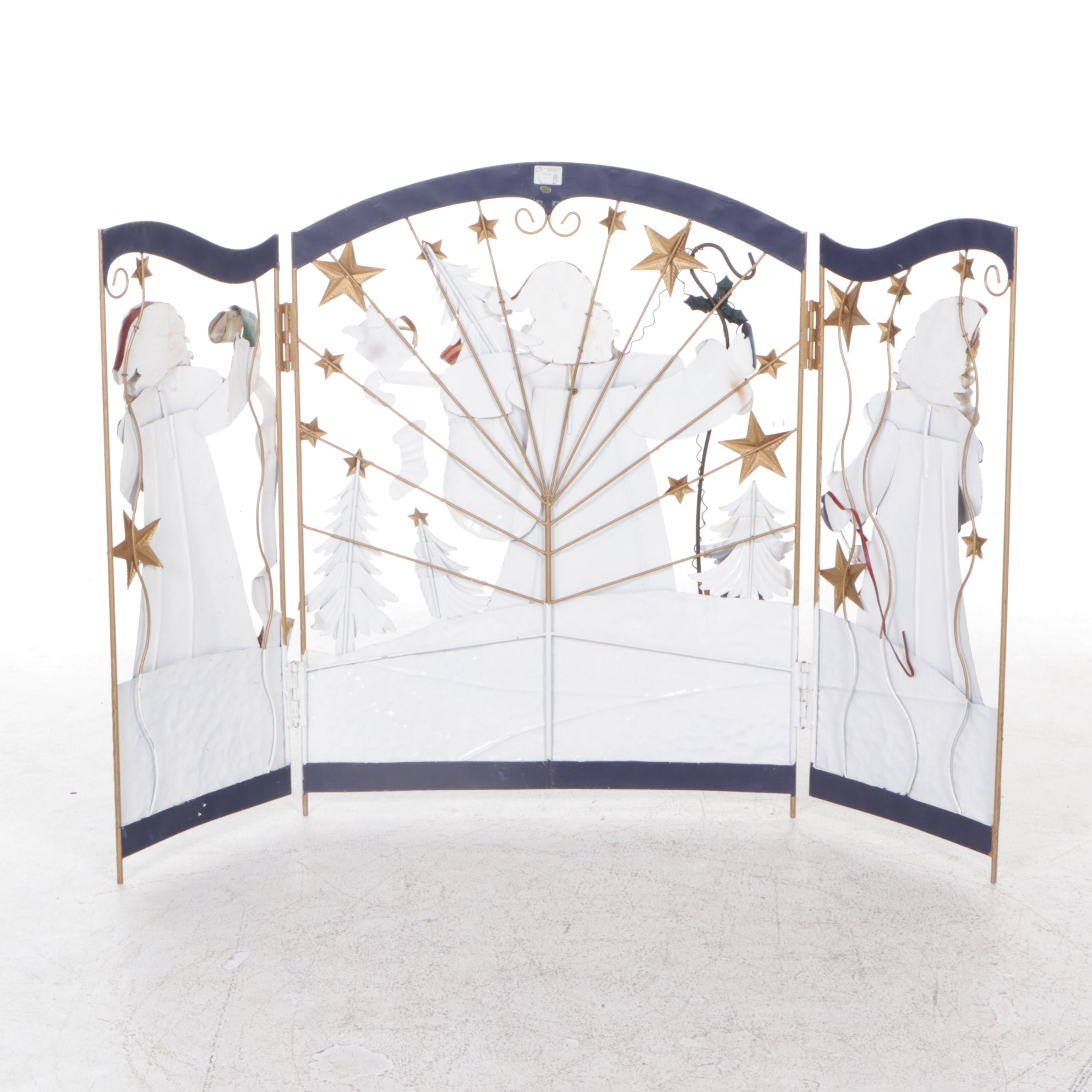 Santa Claus Three-Panel Folding Screen
