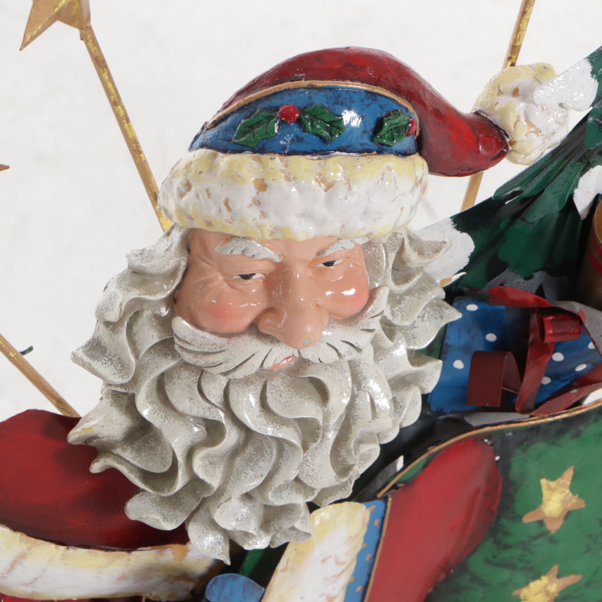 Santa Claus Three-Panel Folding Screen