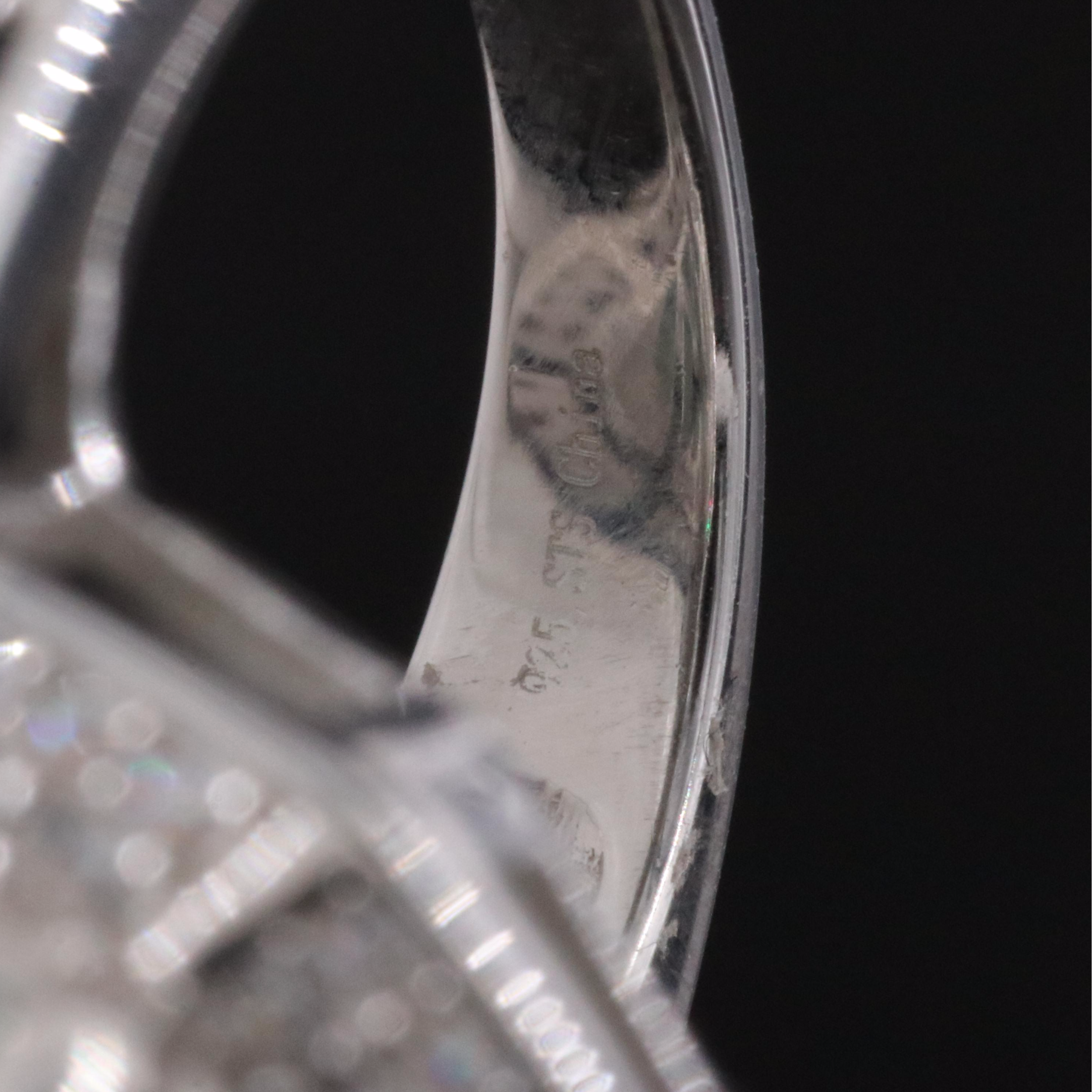 Sterling Jadeite, Zircon and CZ Ring