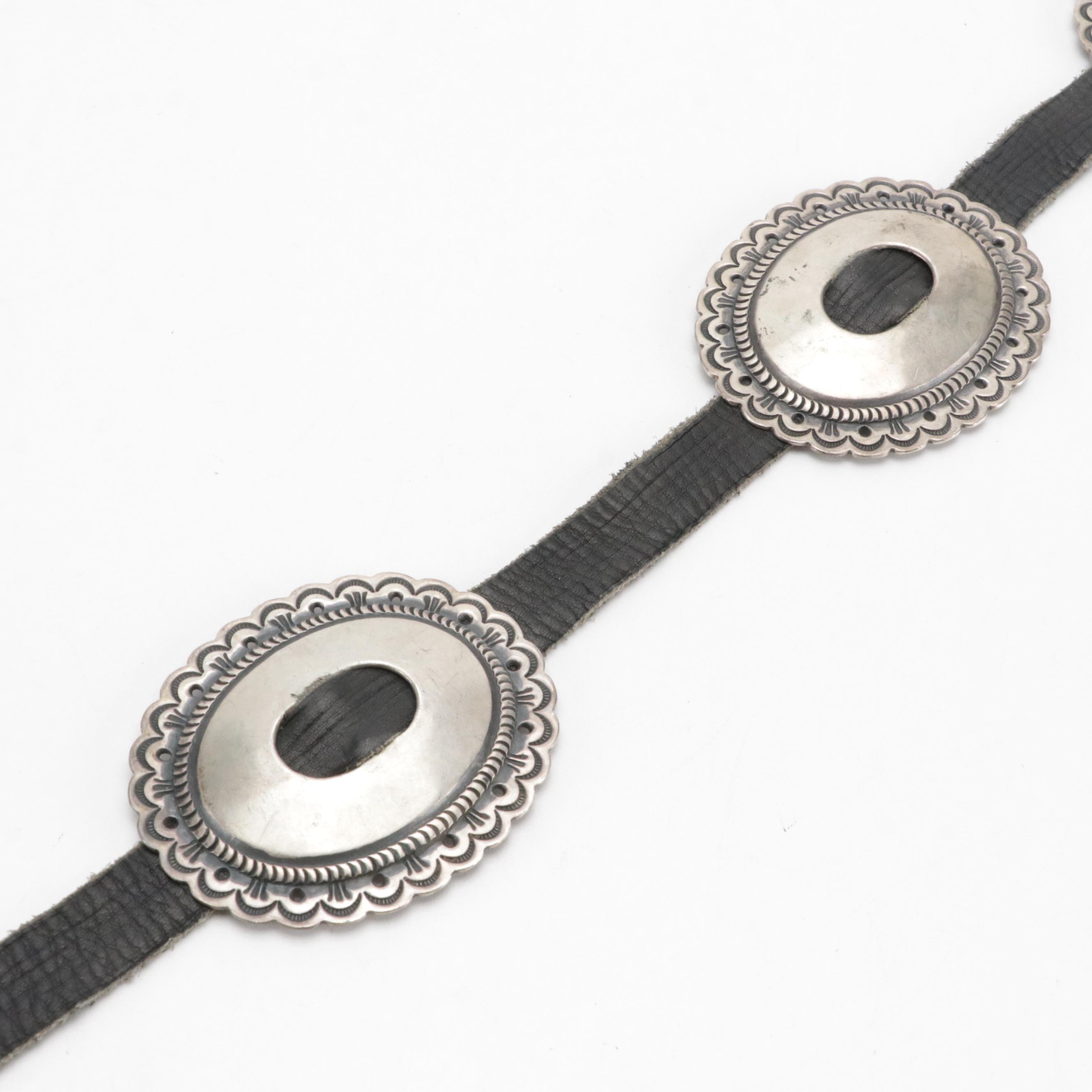 Southwestern Sterling Silver Concho Belt
