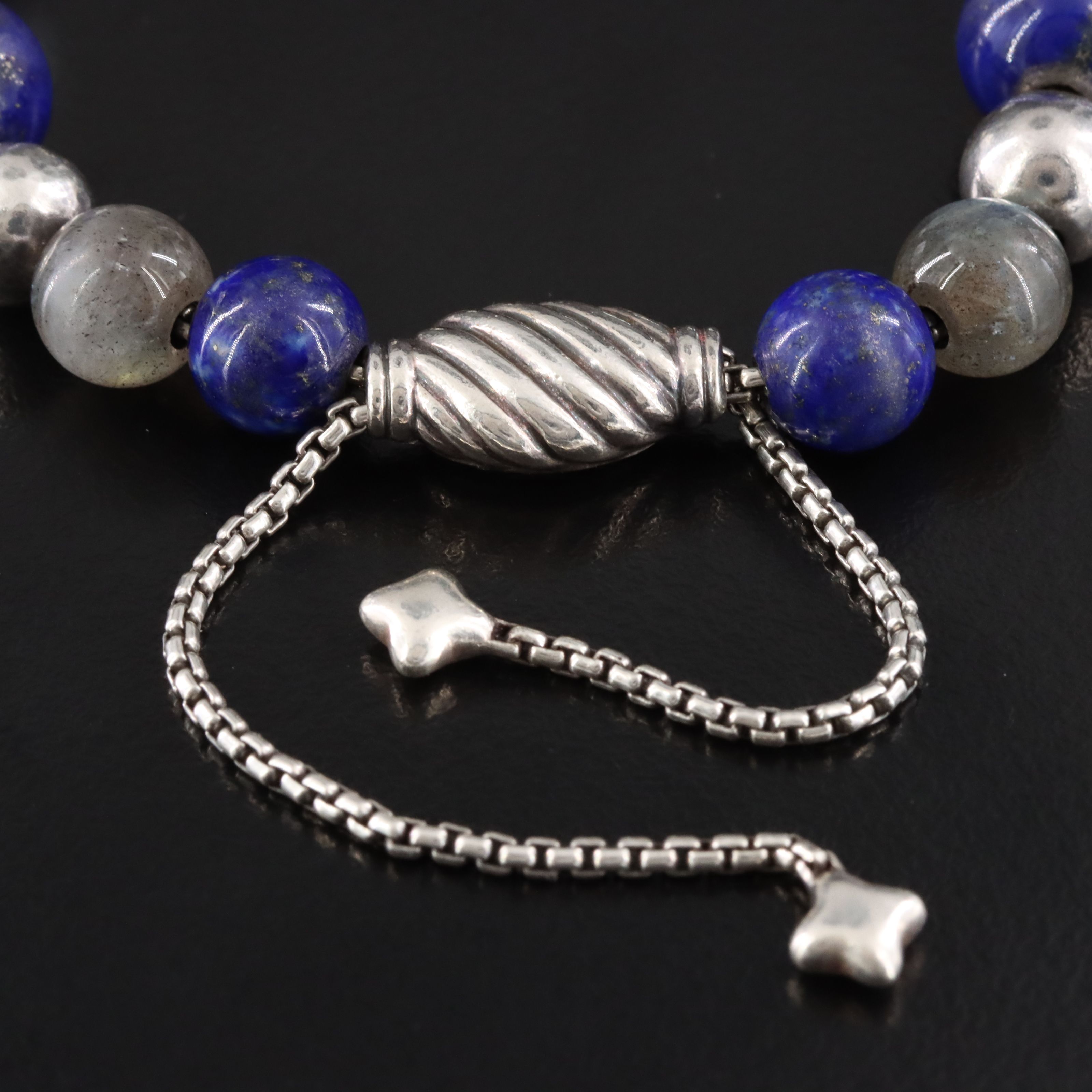 David Yurman Spiritual Beads Sterling Gemstone Bracelet Including Lapis