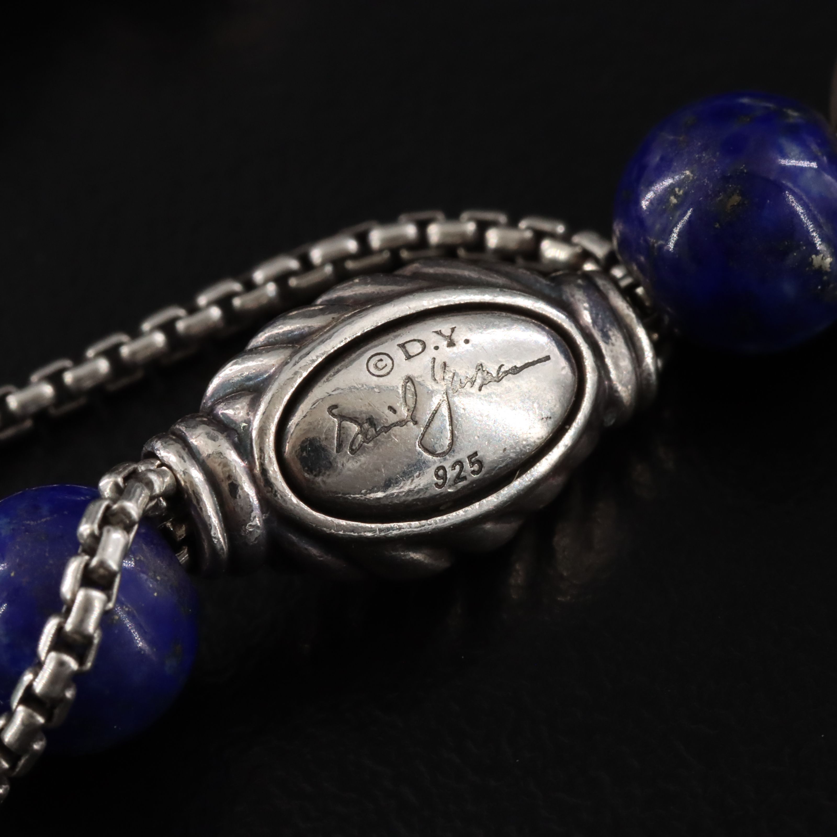 David Yurman Spiritual Beads Sterling Gemstone Bracelet Including Lapis