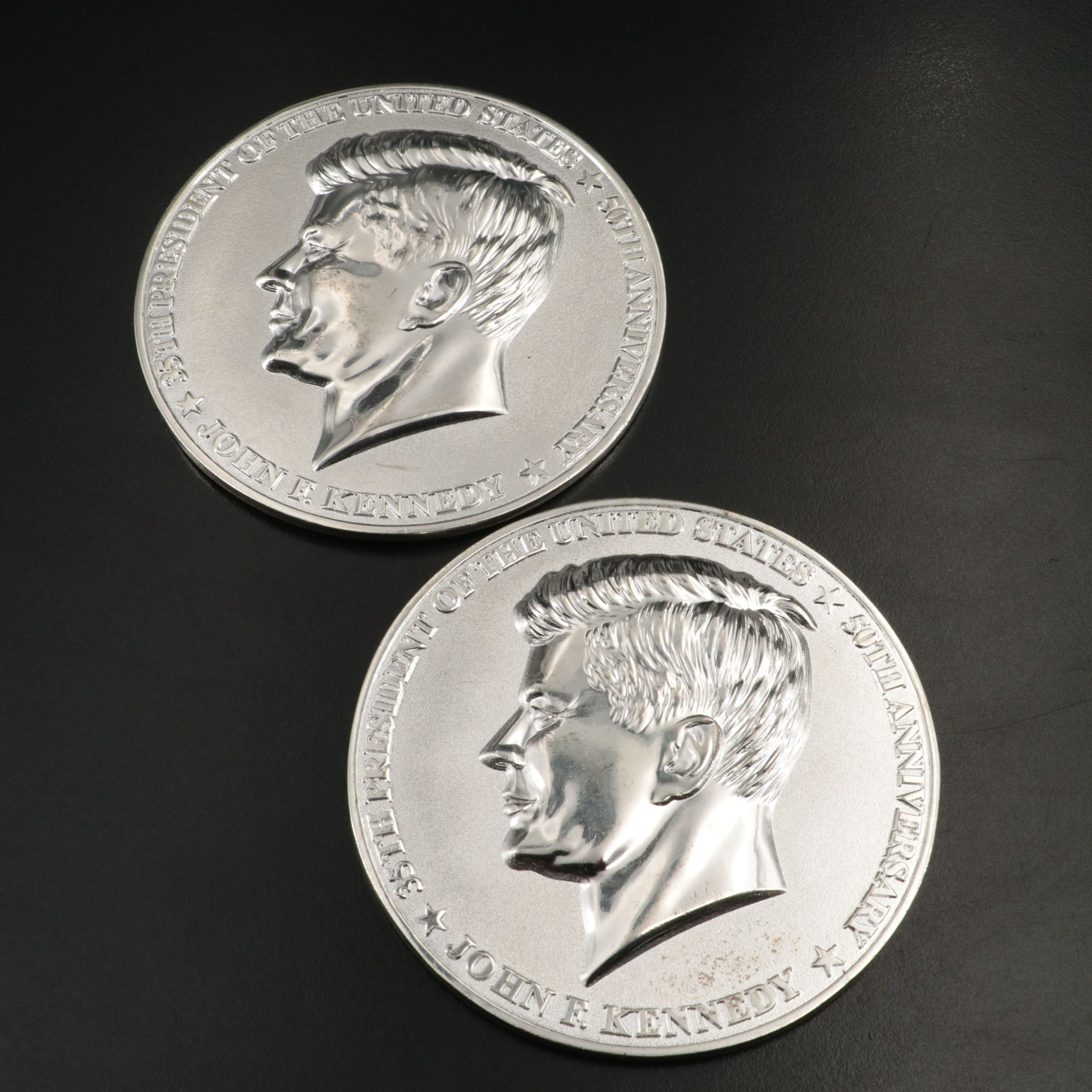 Two Large Commemorative JFK Medals