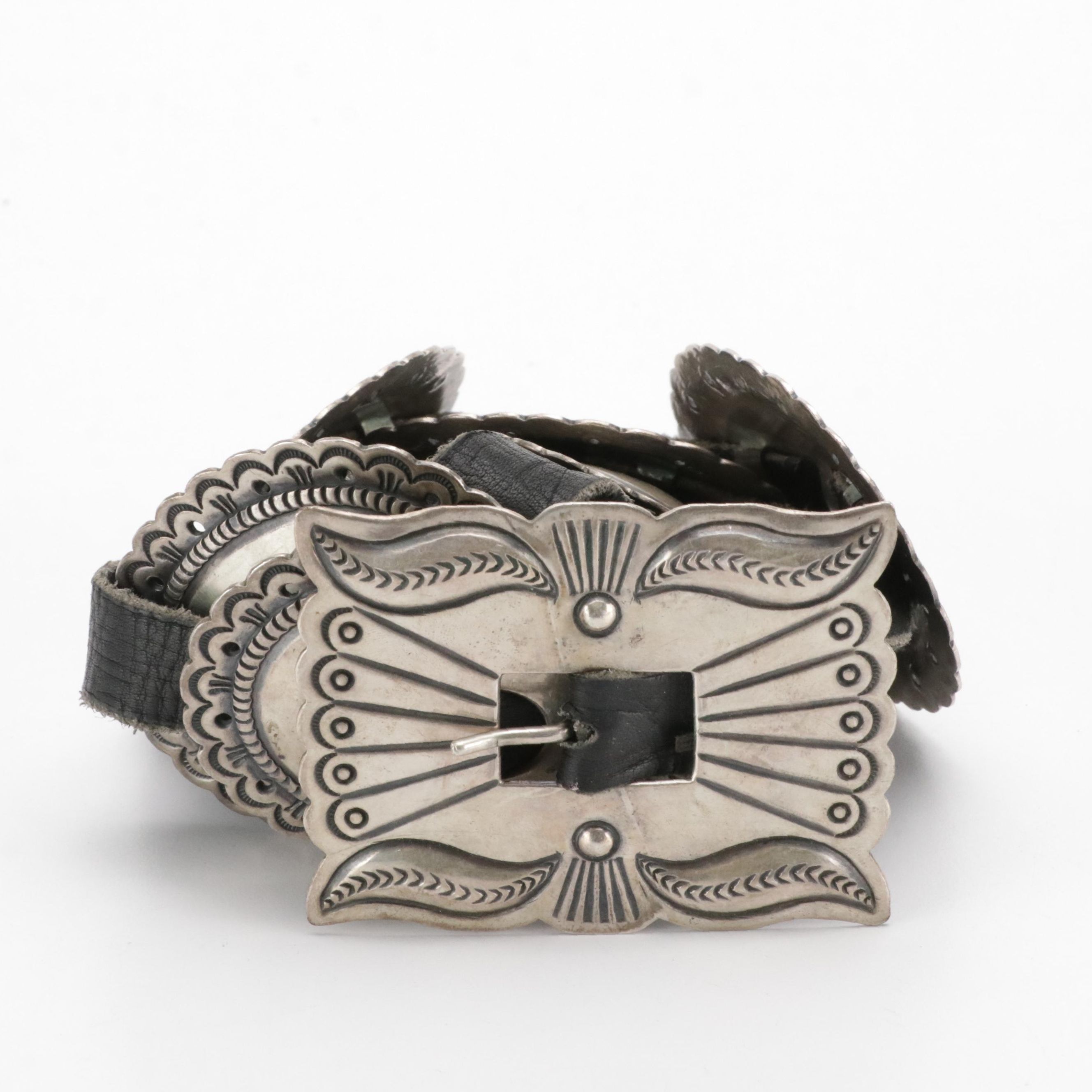 Southwestern Sterling Silver Concho Belt