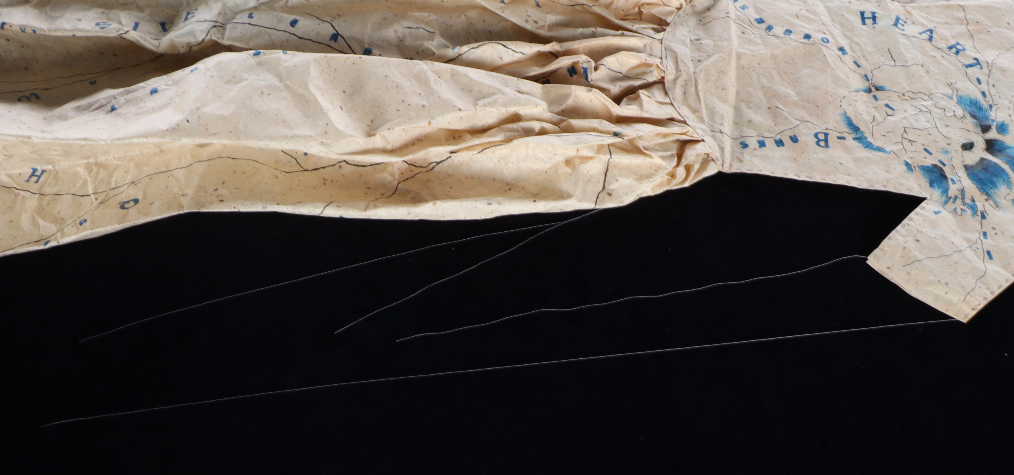 Leslie Dill Multimedia Lithographic Assemblage "Poem Dress of Circulation," 1994