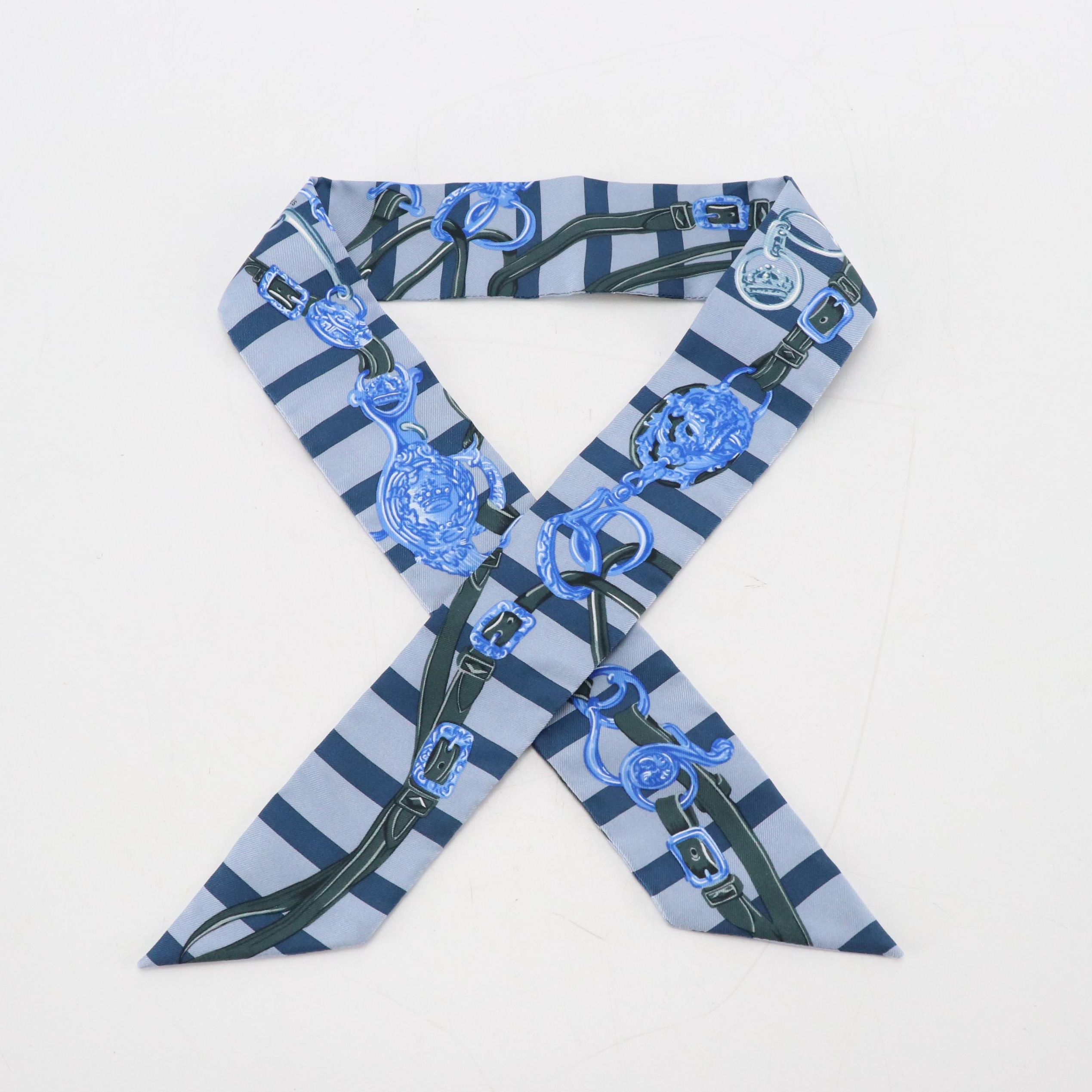 Hermès "Brides de Gala Bayadere" Silk Twilly Scarf with Box