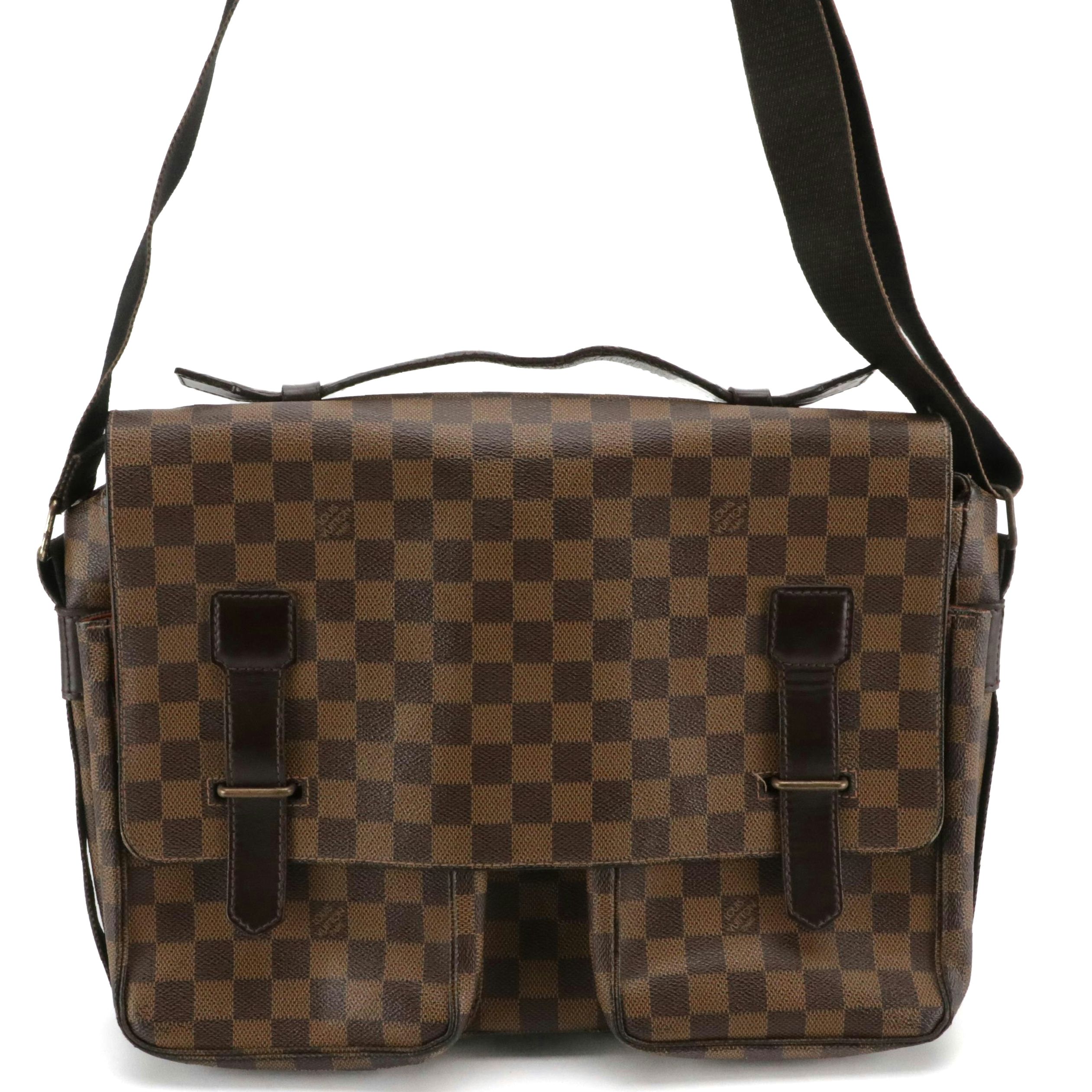 Louis Vuitton Broadway Messenger Bag in Damier Ebene Canvas and Leather