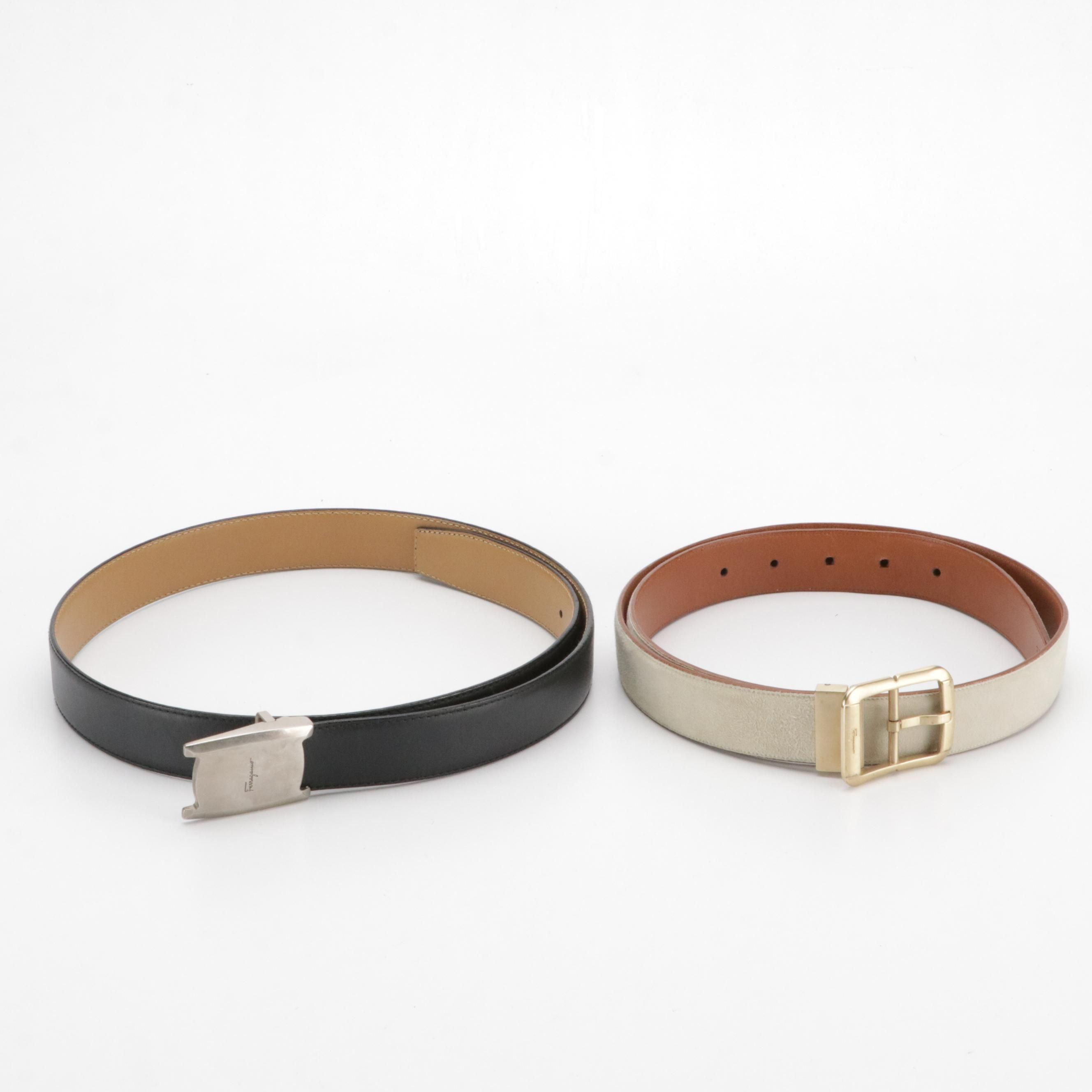 Salvatore Ferragamo Vintage Suede and Leather Belts