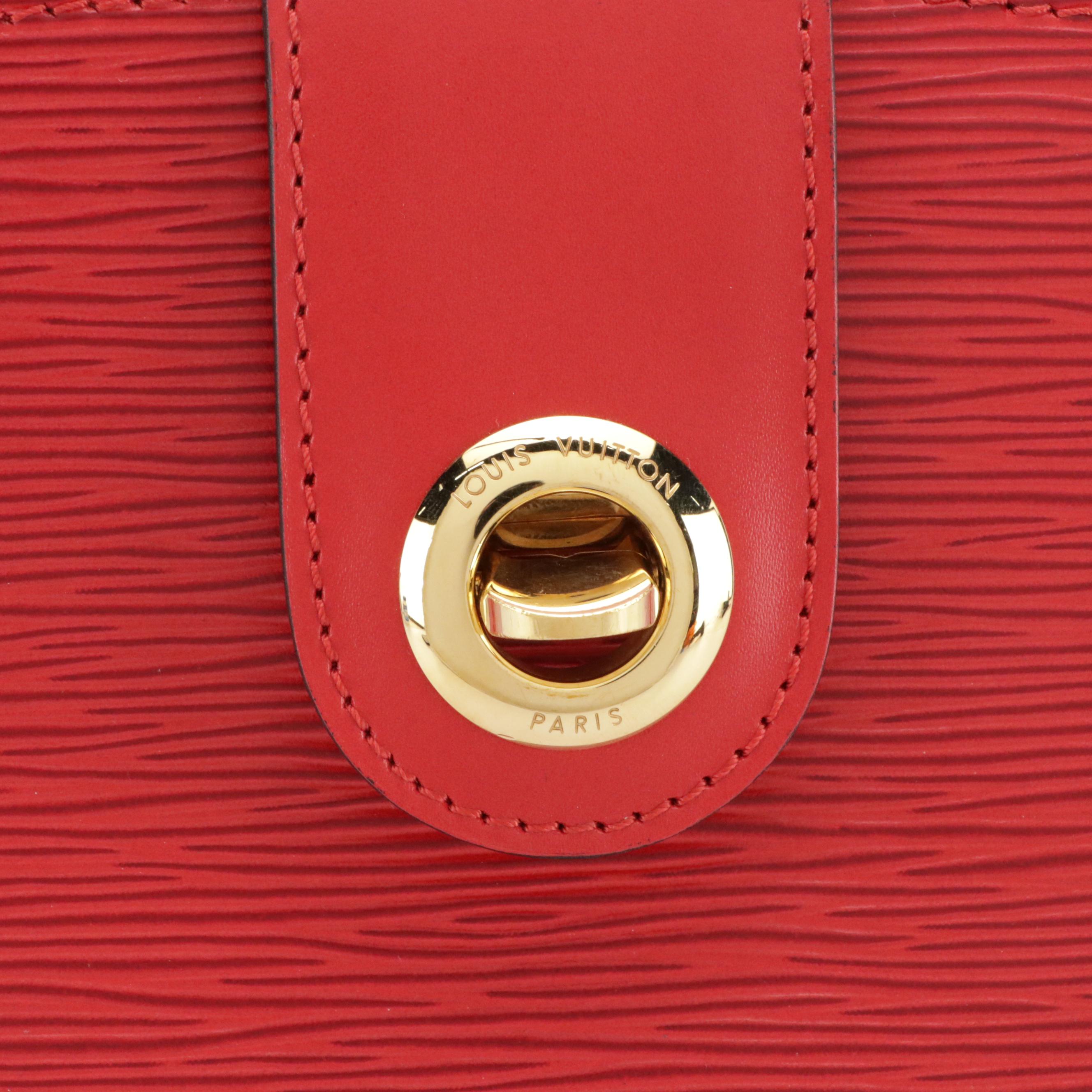 Louis Vuitton Cluny Shoulder Bag in Castilian Red Epi and Smooth Leather