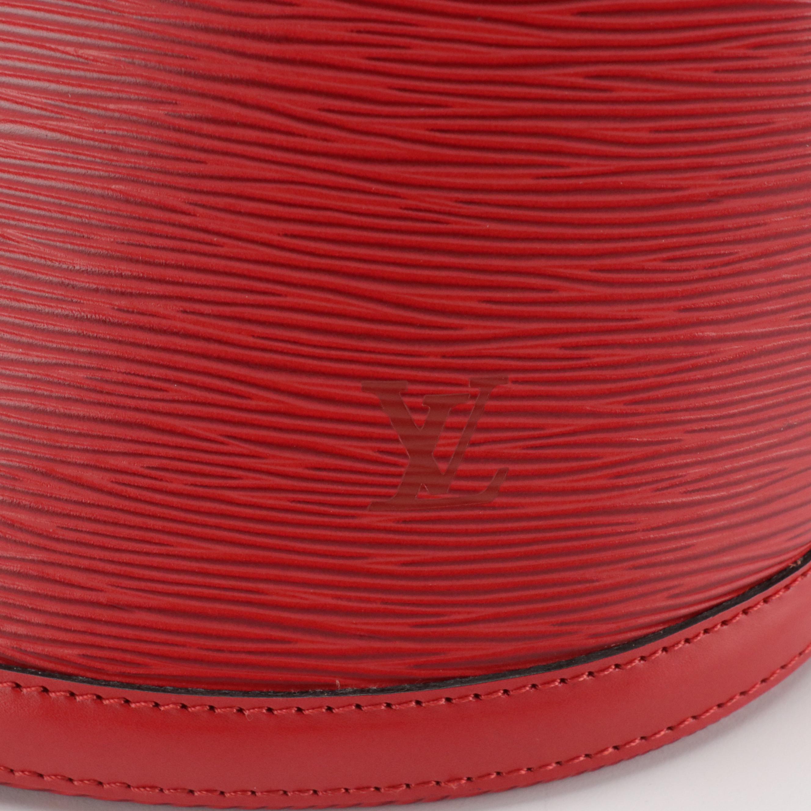 Louis Vuitton Cluny Shoulder Bag in Castilian Red Epi and Smooth Leather