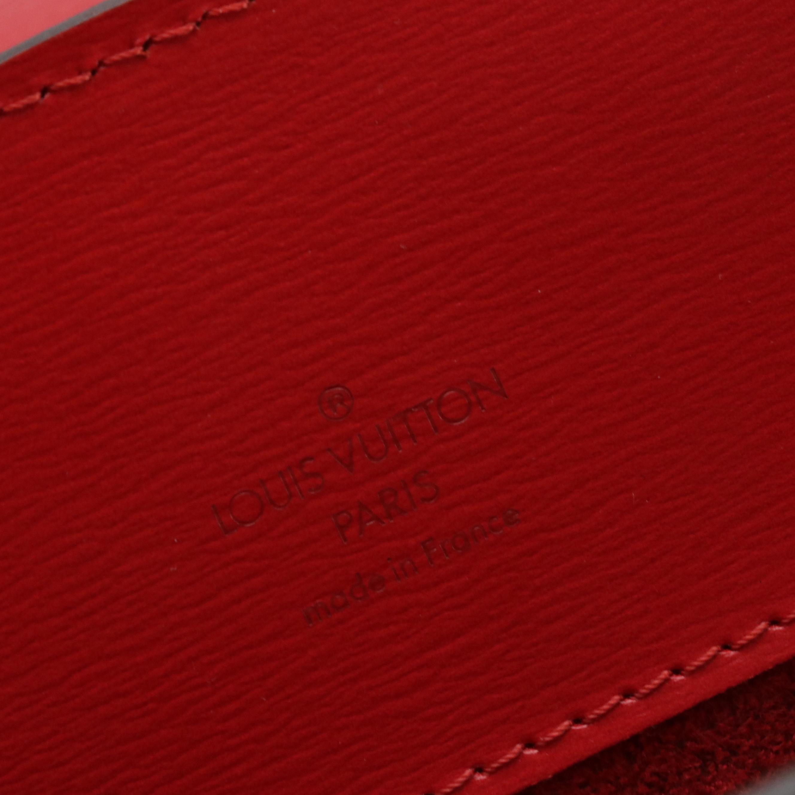 Louis Vuitton Cluny Shoulder Bag in Castilian Red Epi and Smooth Leather