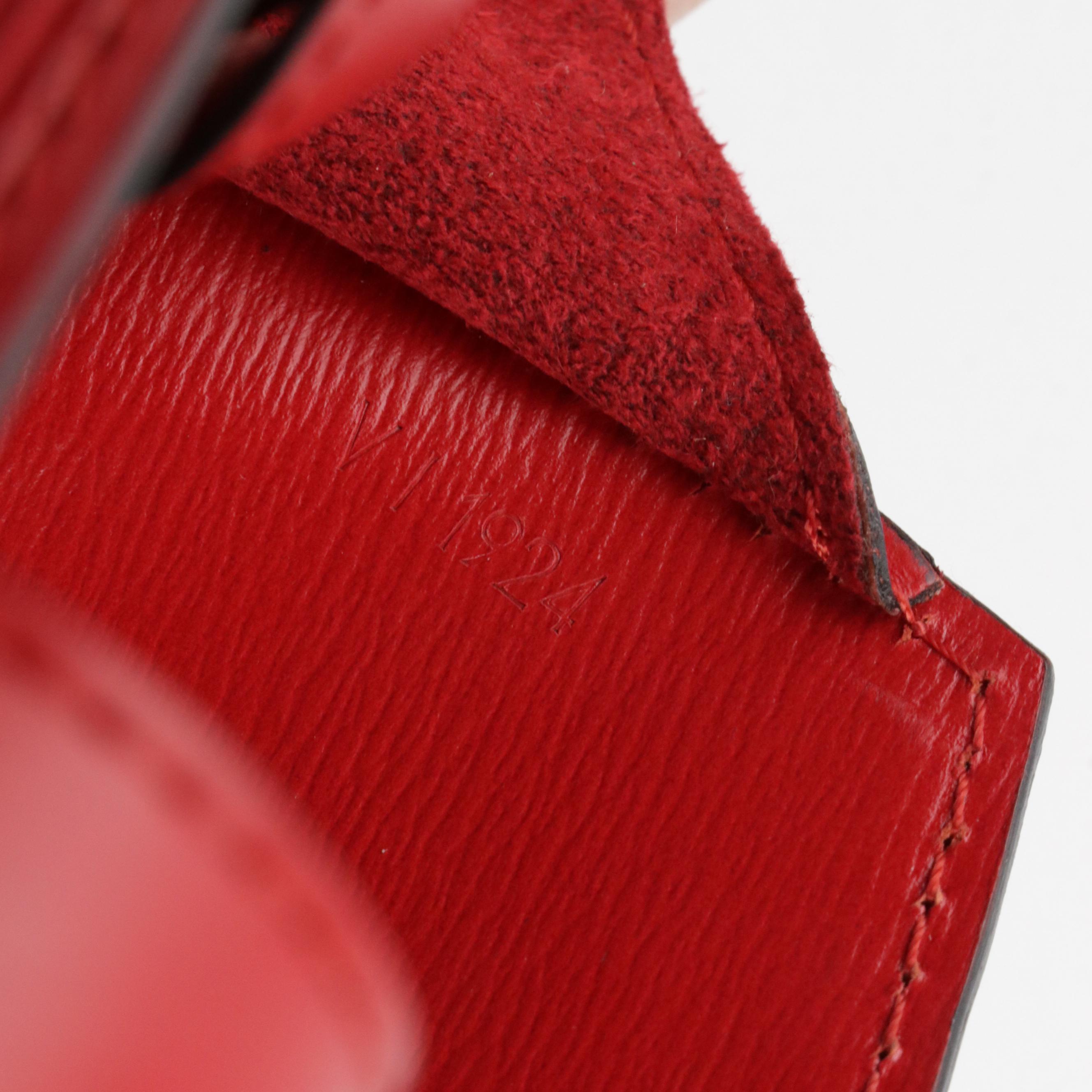 Louis Vuitton Cluny Shoulder Bag in Castilian Red Epi and Smooth Leather