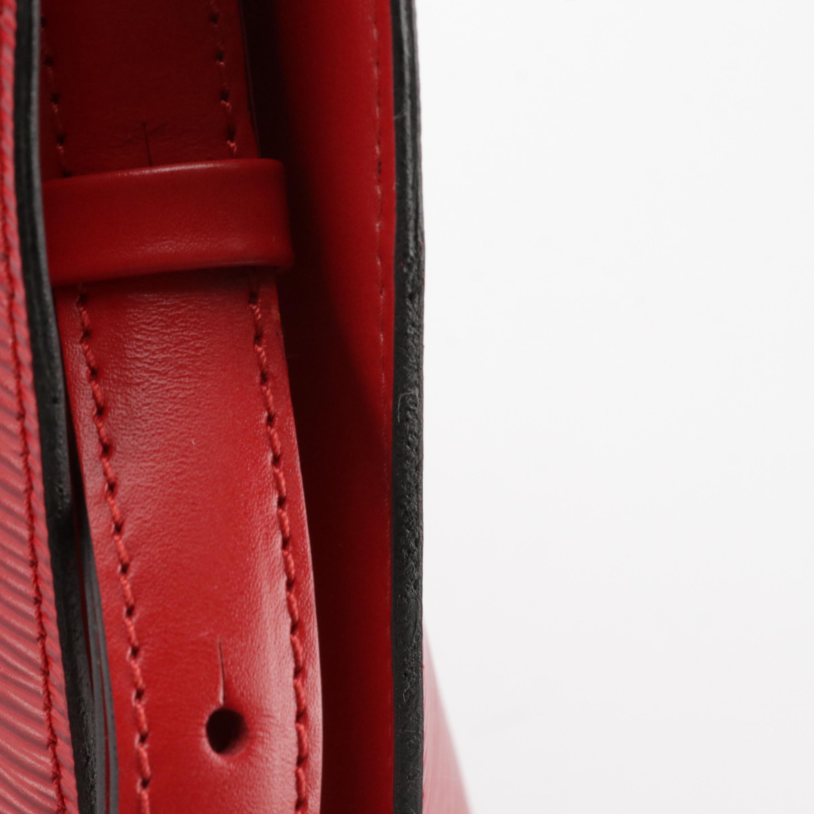 Louis Vuitton Cluny Shoulder Bag in Castilian Red Epi and Smooth Leather