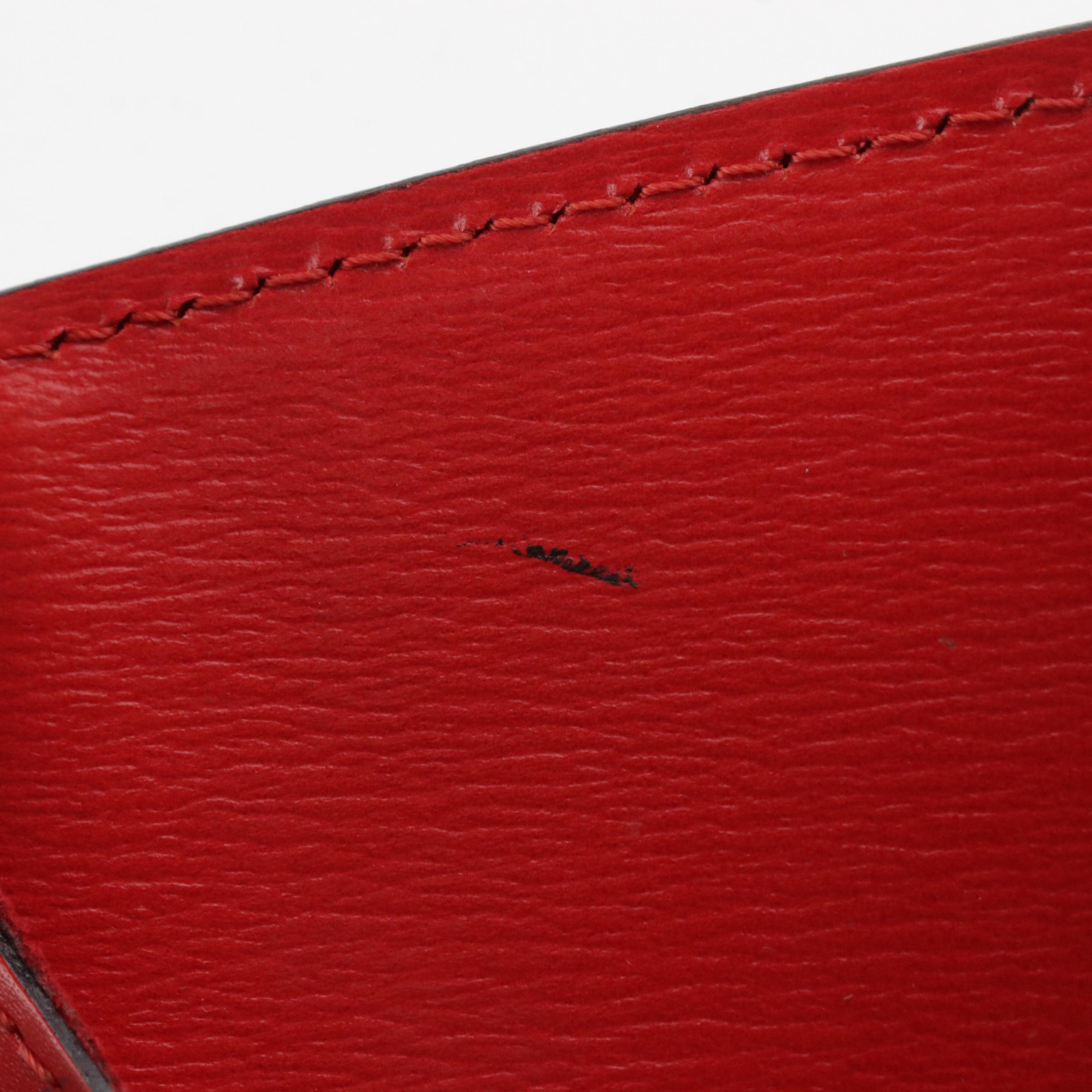 Louis Vuitton Cluny Shoulder Bag in Castilian Red Epi and Smooth Leather