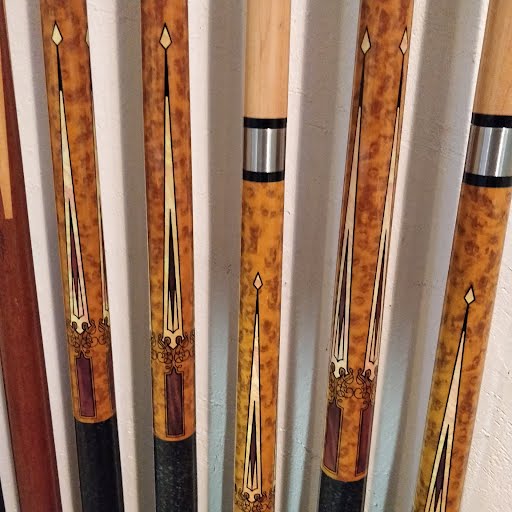 Kasson 8' Slate-Top Oak Pool Table with Cues, Accessories and Wall Rack