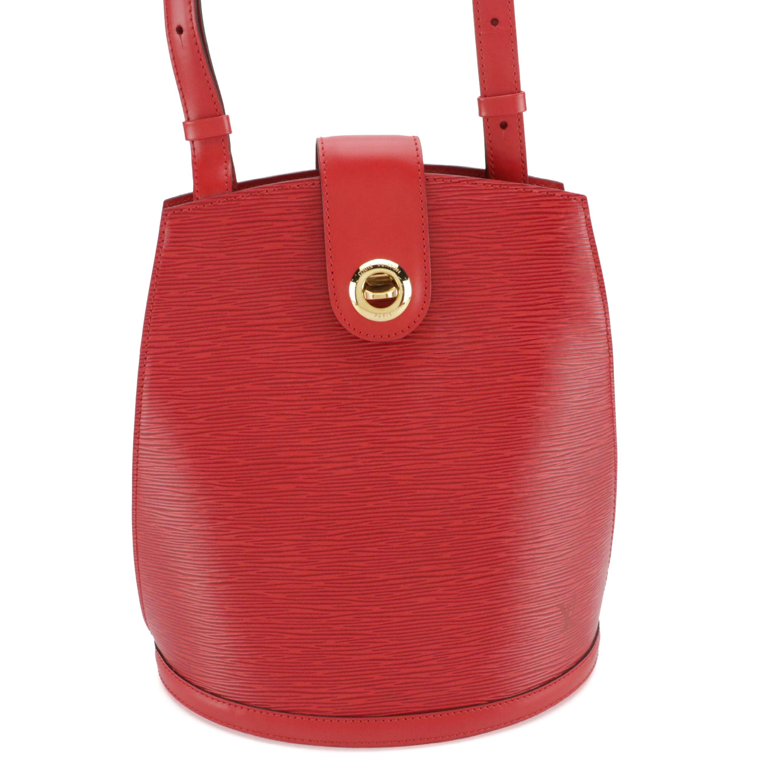 Louis Vuitton Cluny Shoulder Bag in Castilian Red Epi and Smooth Leather