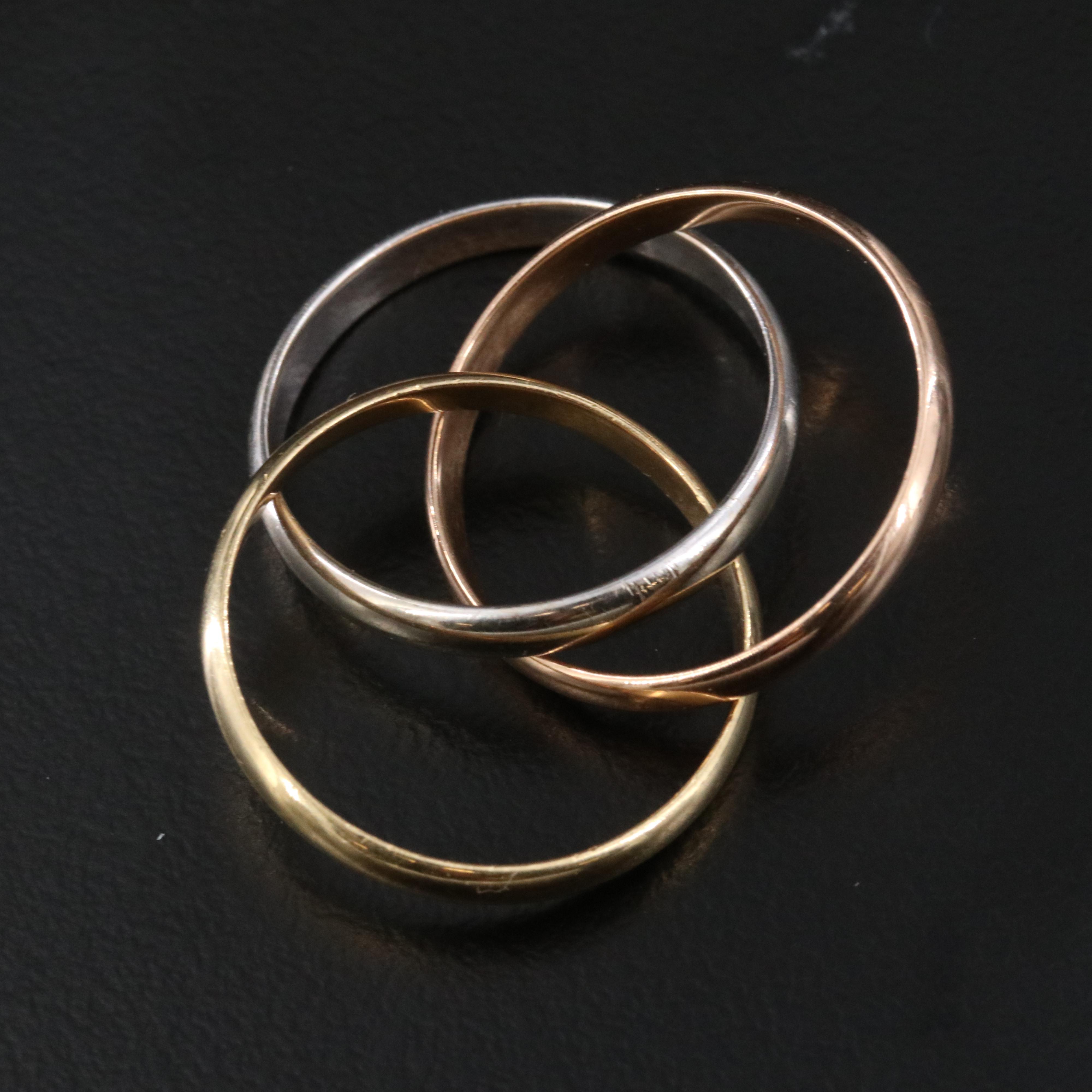 Cartier Trinity 18K Tri-Color Gold Ring
