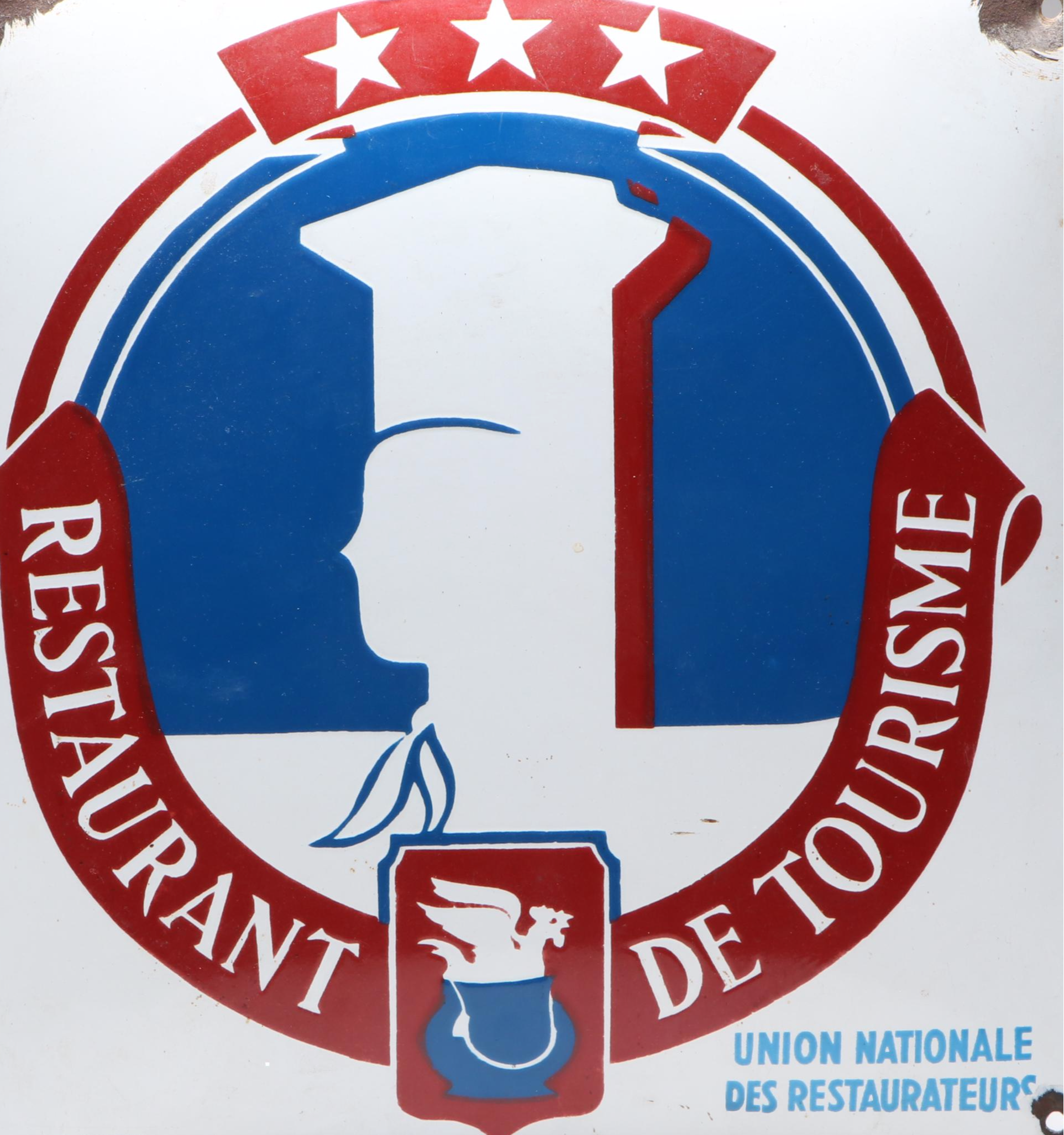 French Enamel "Restaurant de Tourisme" Sign