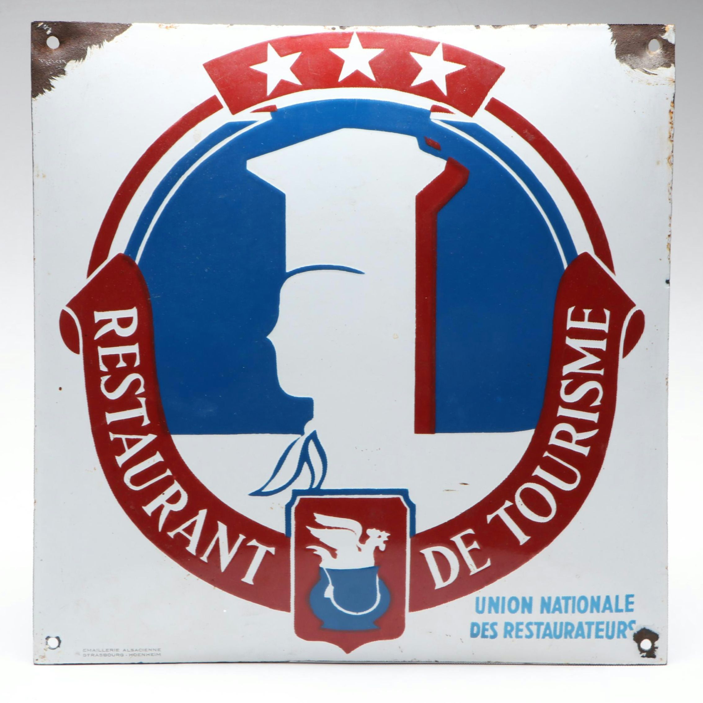French Enamel "Restaurant de Tourisme" Sign