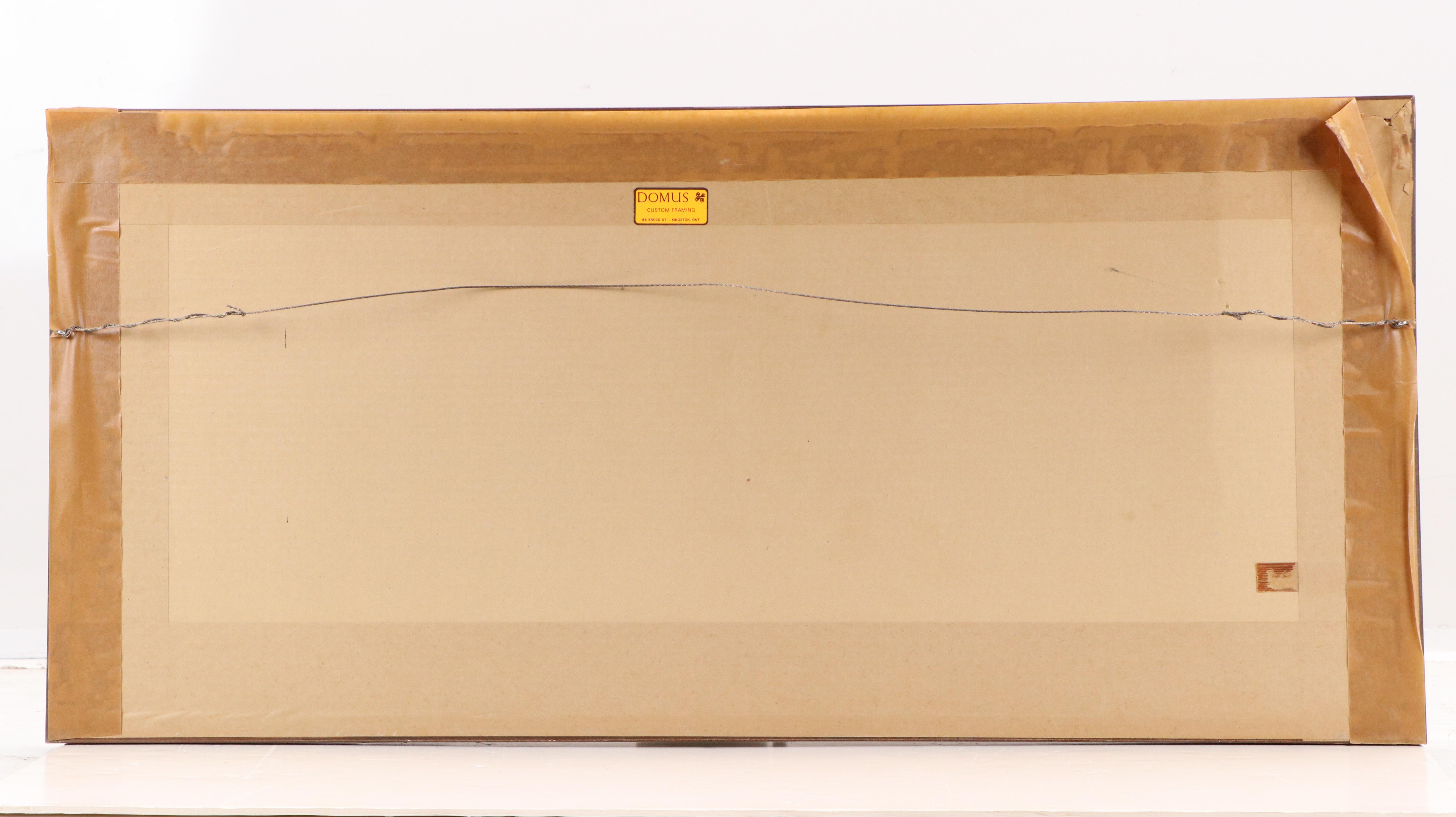 Gwyneth Travers Color Woodcut of Canadian Village "Barrie at Union, Kingston"