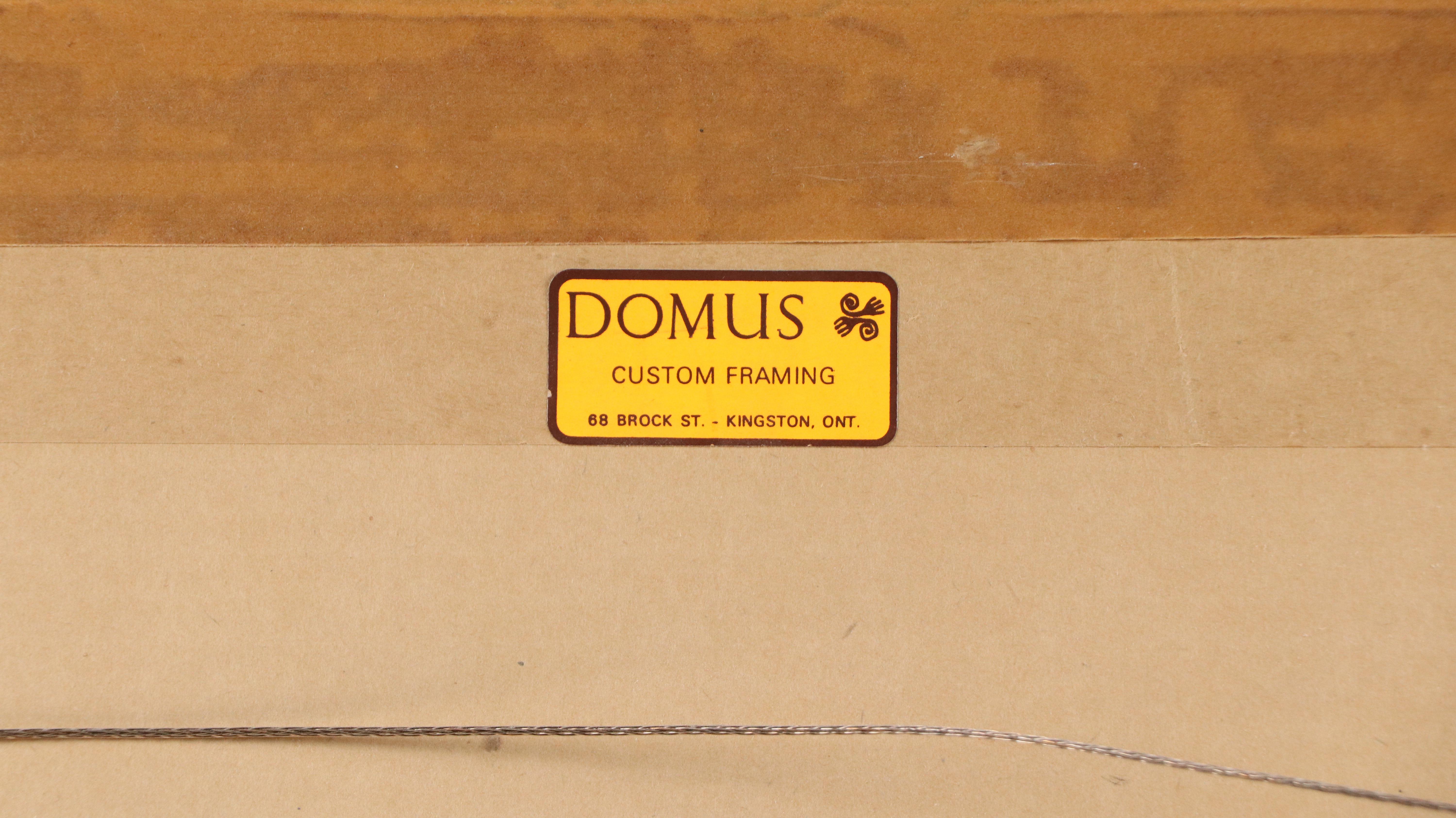 Gwyneth Travers Color Woodcut of Canadian Village "Barrie at Union, Kingston"