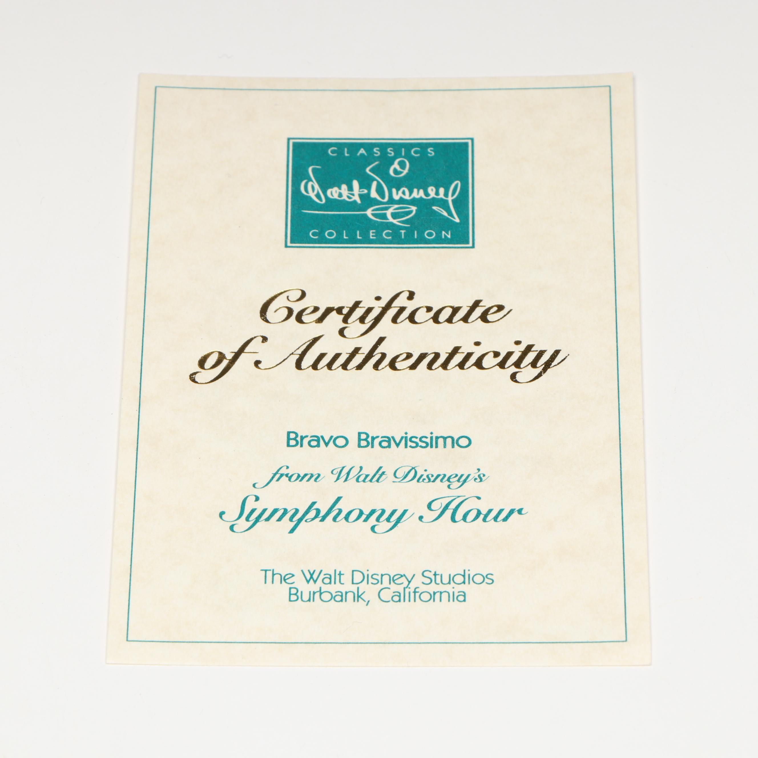 Disney Symphony Hour "Bravo Bravissimo" Porcelain Figurine, 1995-1997