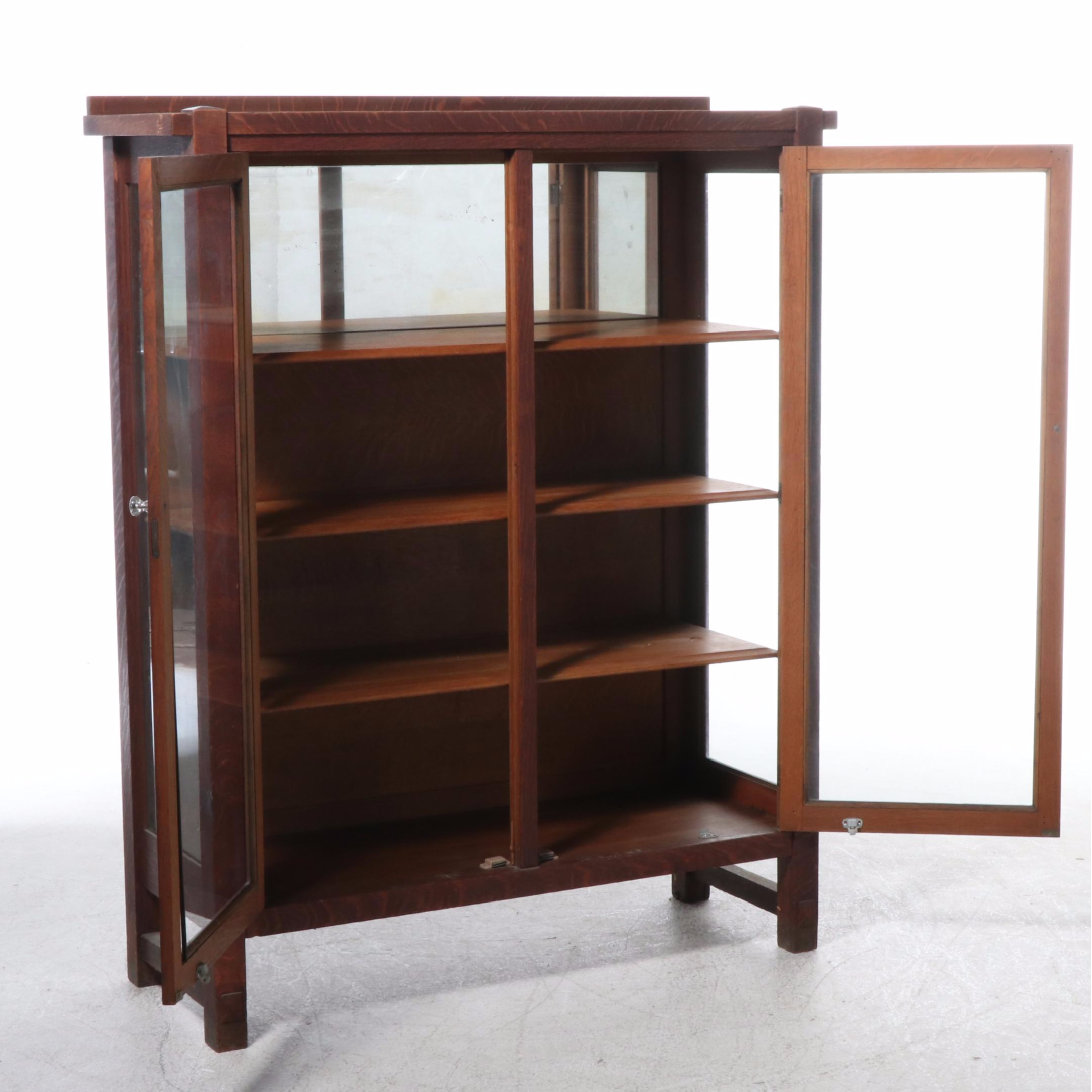 Arts & Crafts Oak China Cabinet