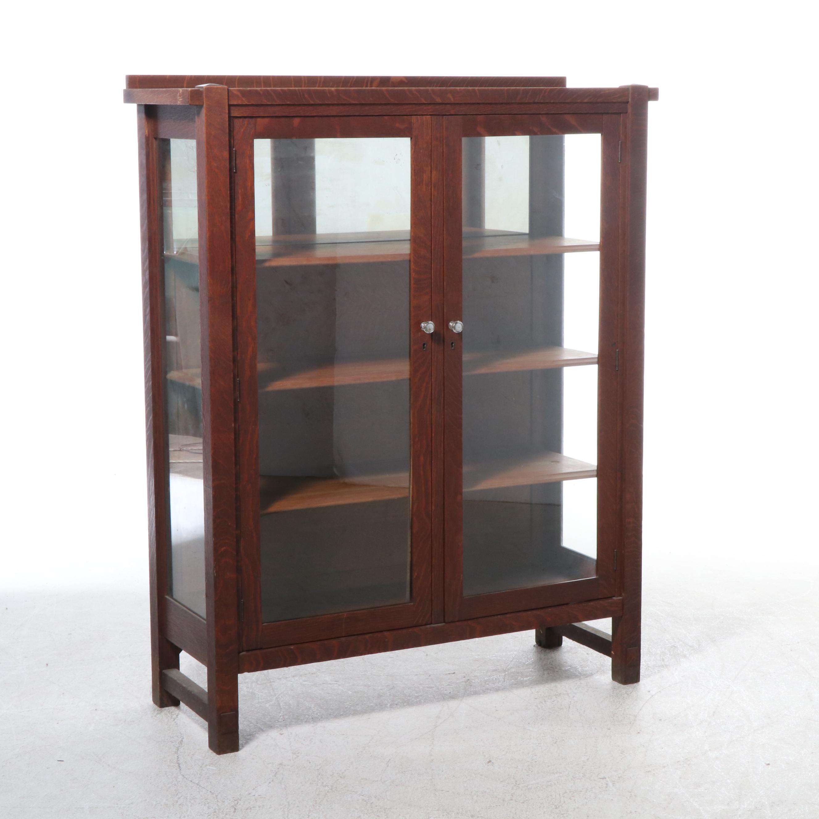 Arts & Crafts Oak China Cabinet