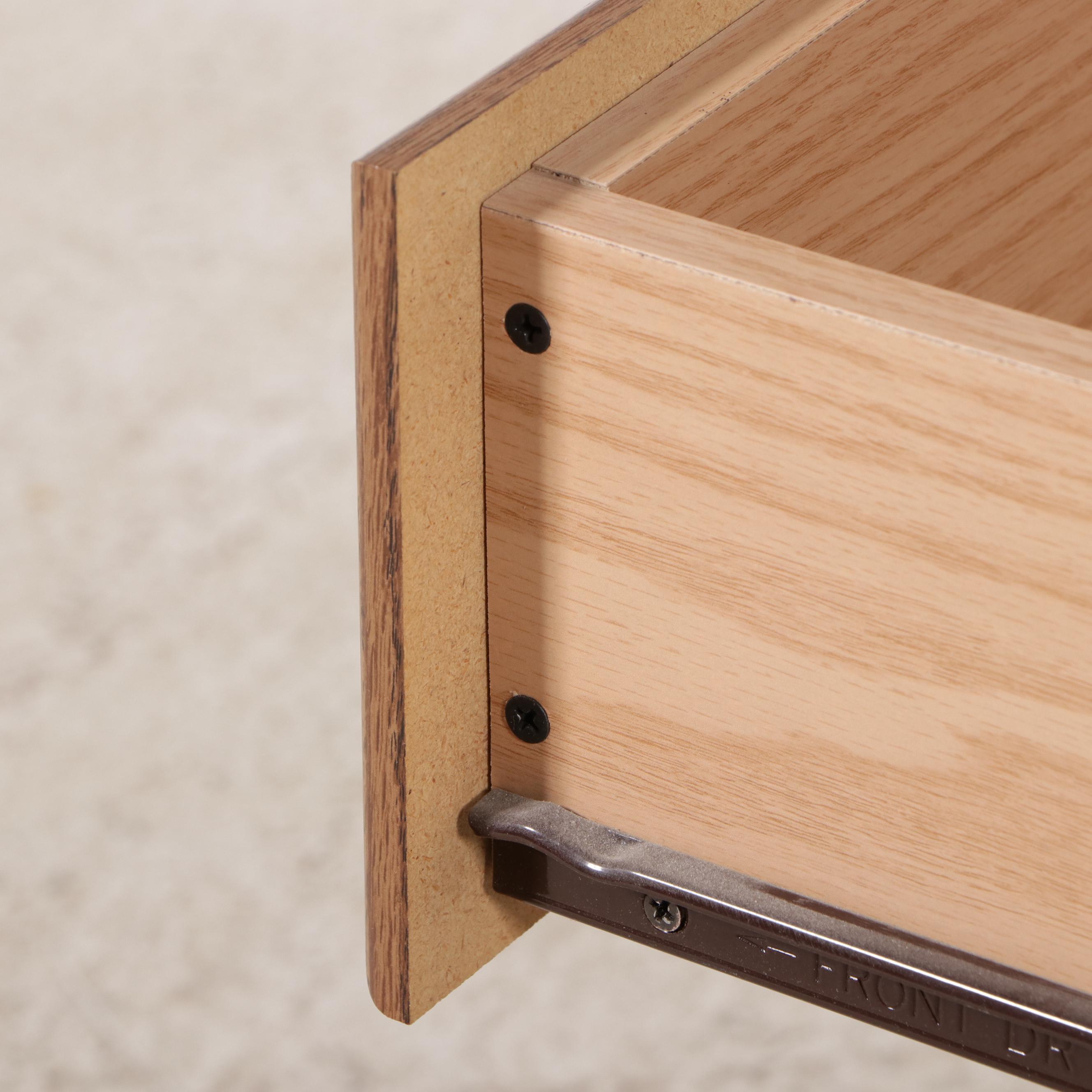 Sing-Drawer Oak Veneered Nightstand, Late 20th Century