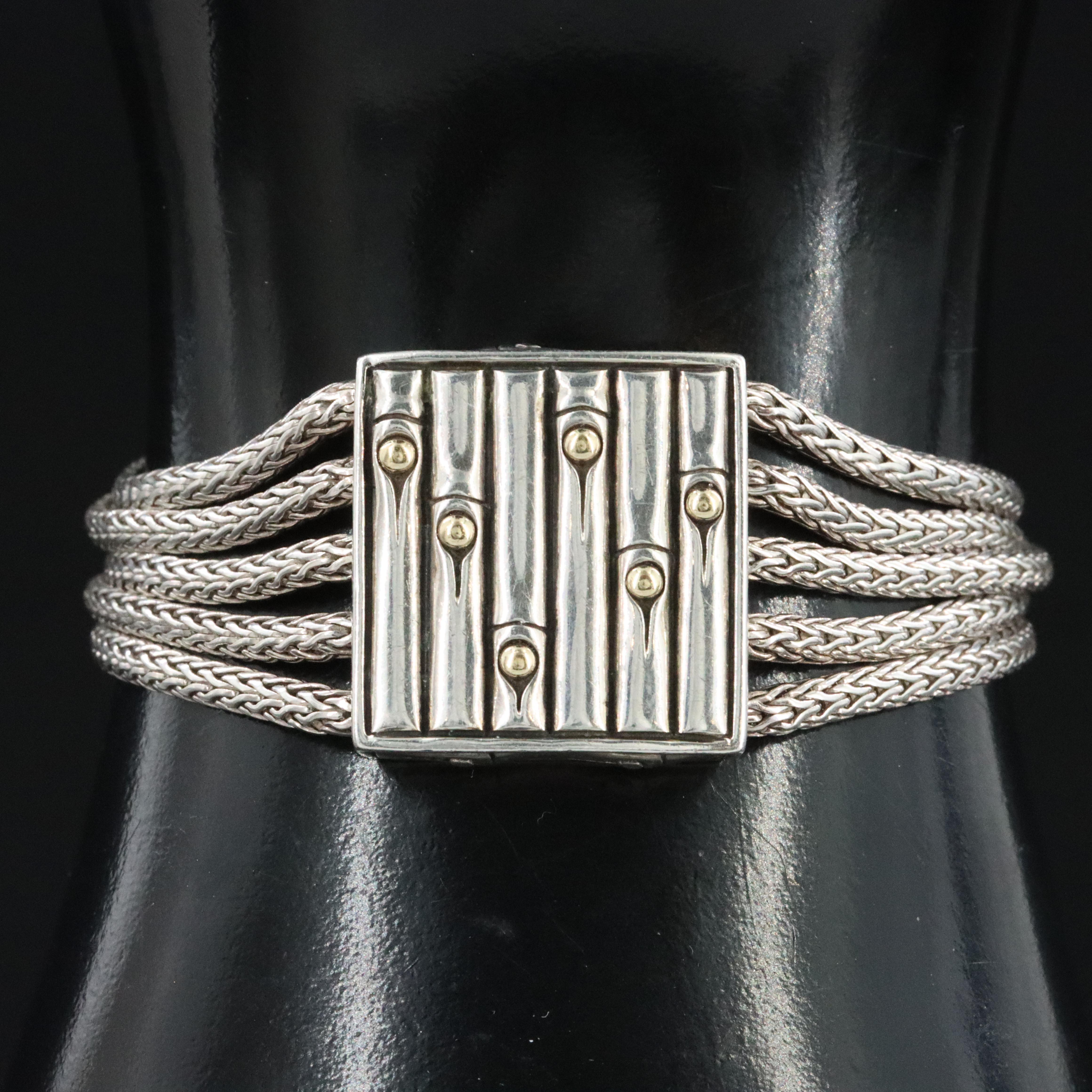 John Hardy Bamboo Heritage Sterling Multi-Row Bracelet with 18K Accents