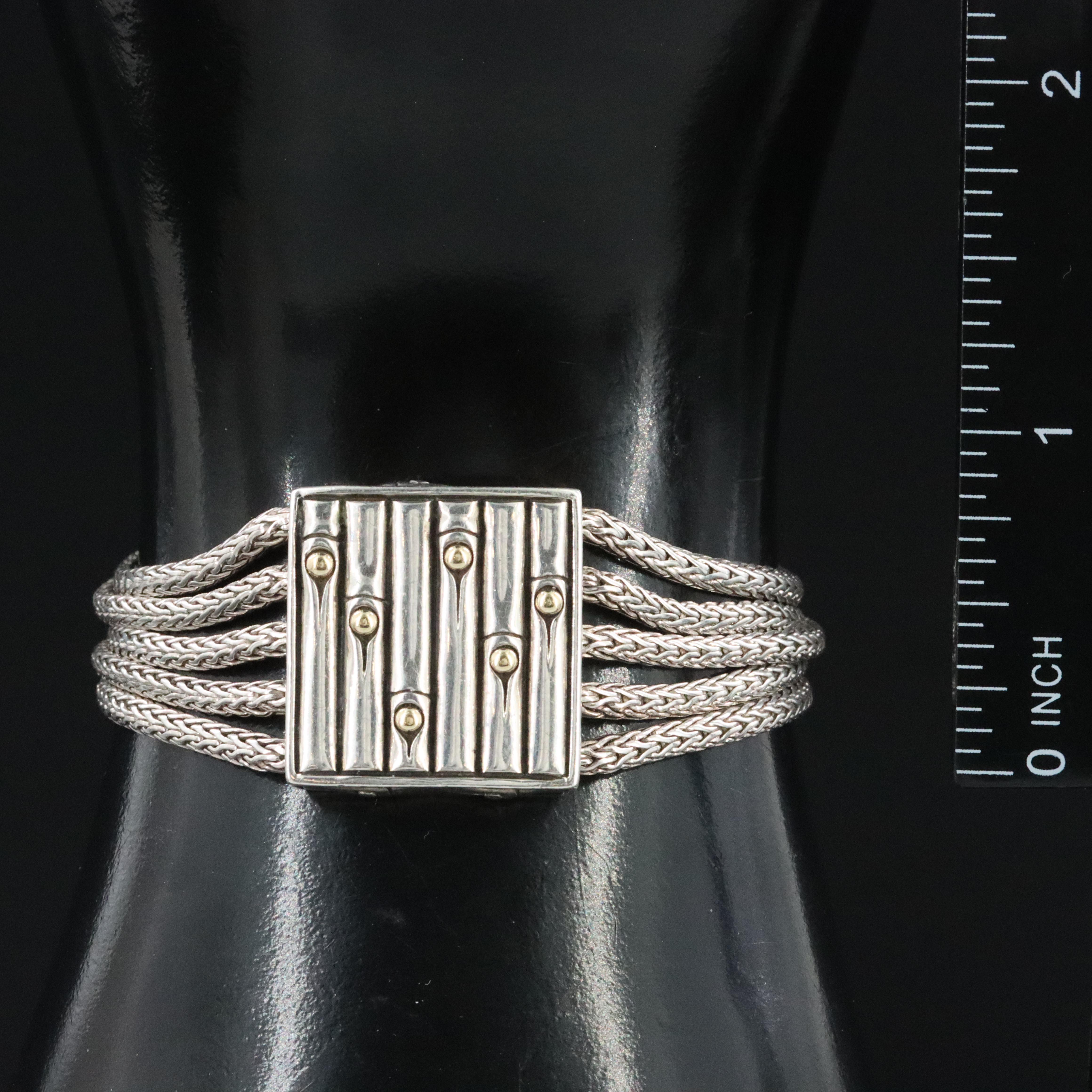 John Hardy Bamboo Heritage Sterling Multi-Row Bracelet with 18K Accents