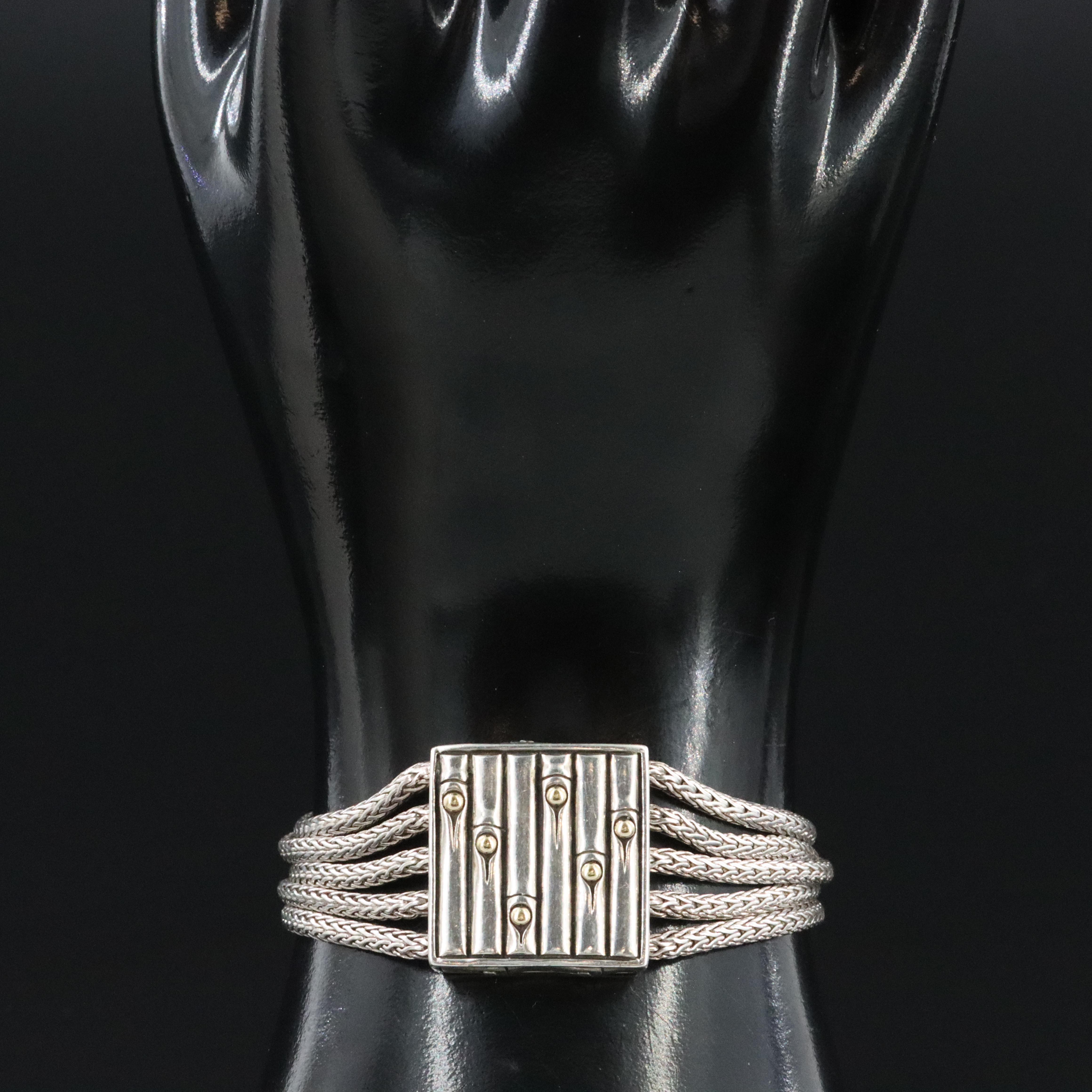 John Hardy Bamboo Heritage Sterling Multi-Row Bracelet with 18K Accents