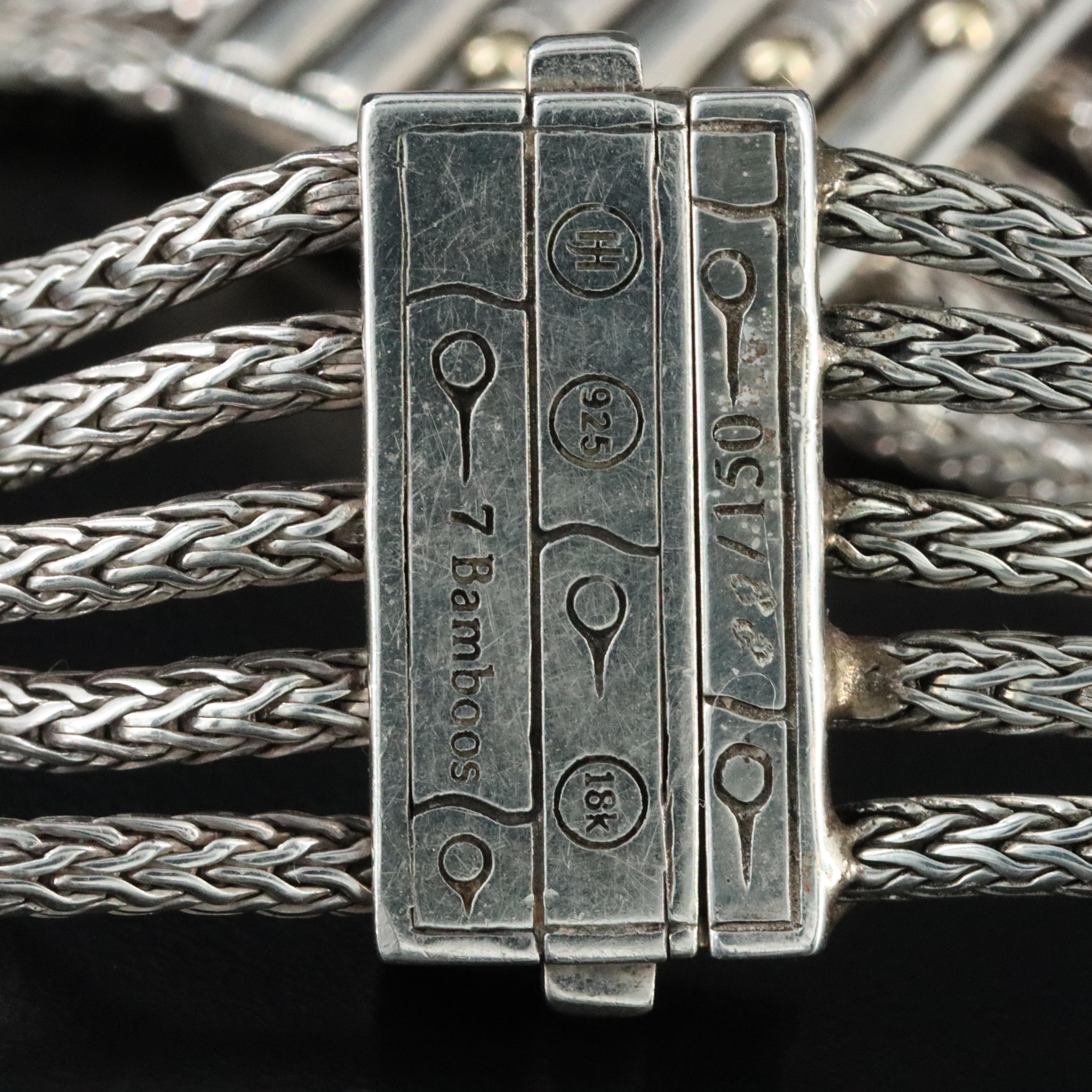 John Hardy Bamboo Heritage Sterling Multi-Row Bracelet with 18K Accents