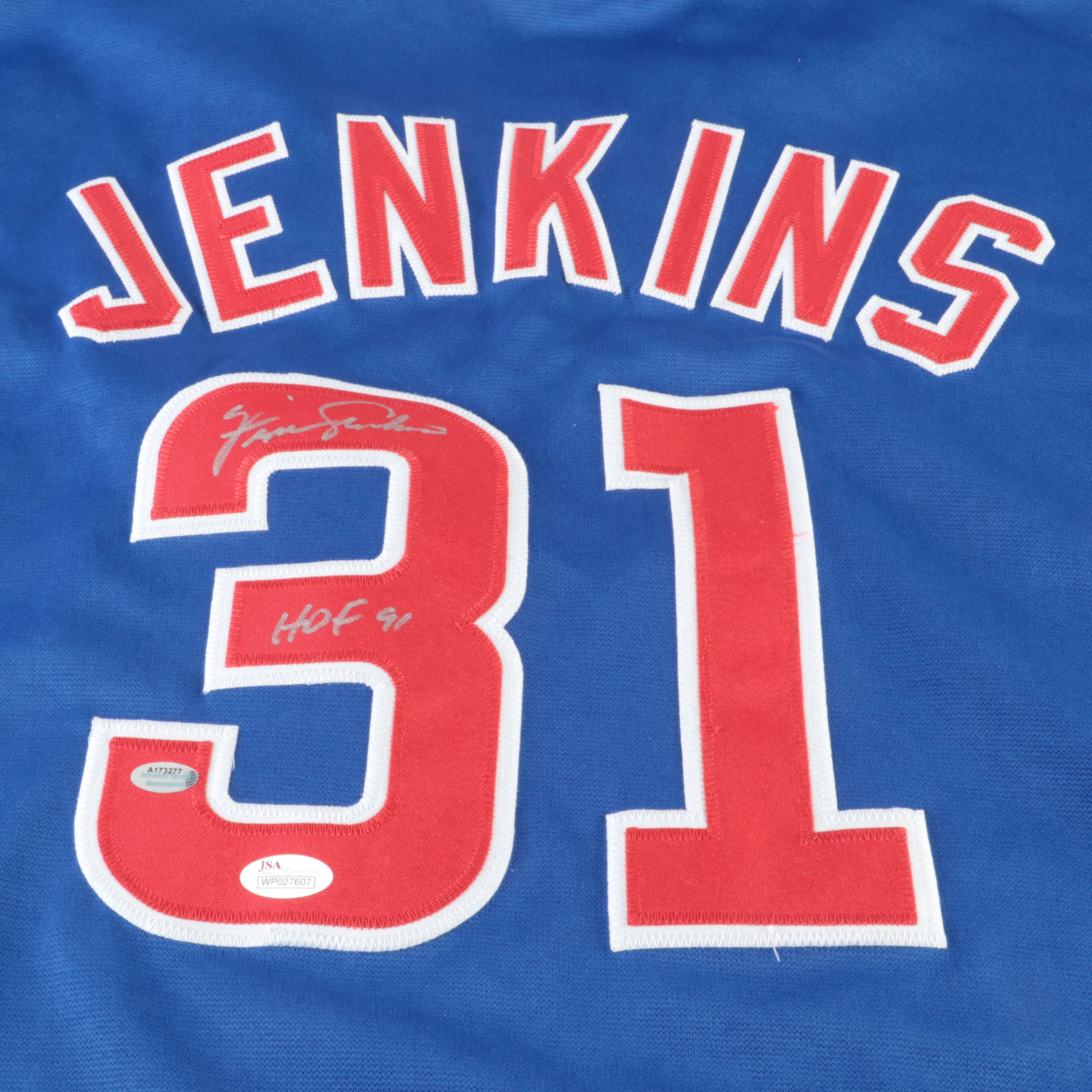 Fergie Jenkins Signed “HOF 91” Chicago Cubs Baseball Jersey, JSA