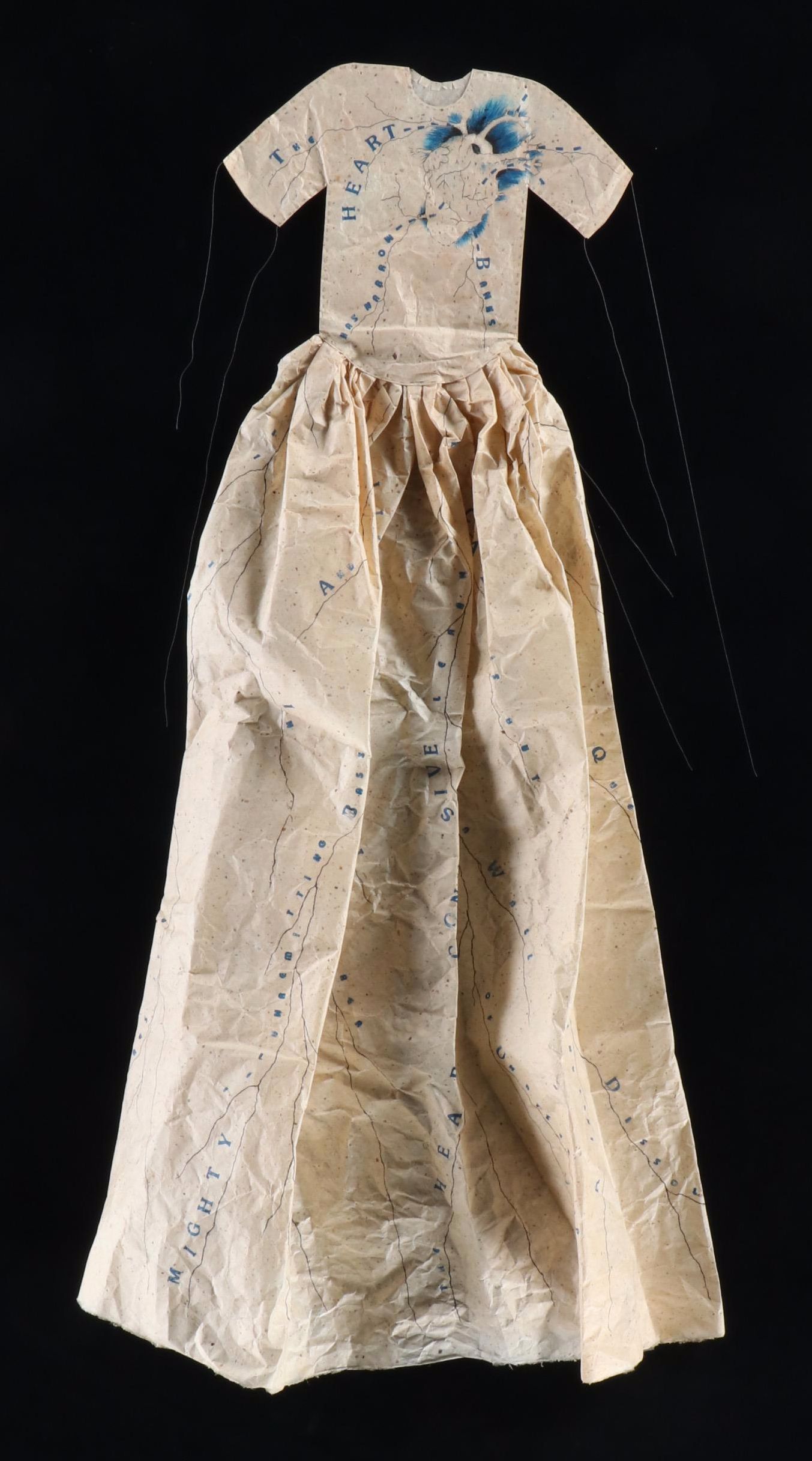 Leslie Dill Multimedia Lithographic Assemblage "Poem Dress of Circulation," 1994