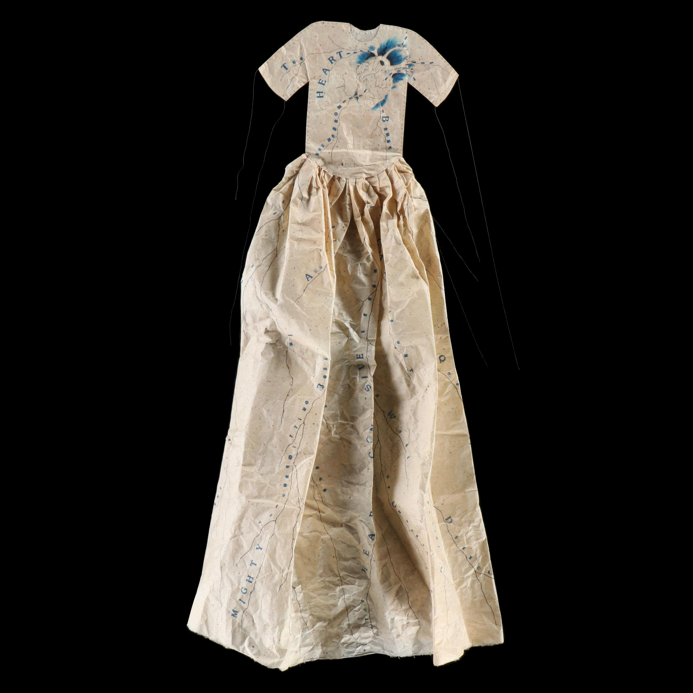 Leslie Dill Multimedia Lithographic Assemblage "Poem Dress of Circulation," 1994