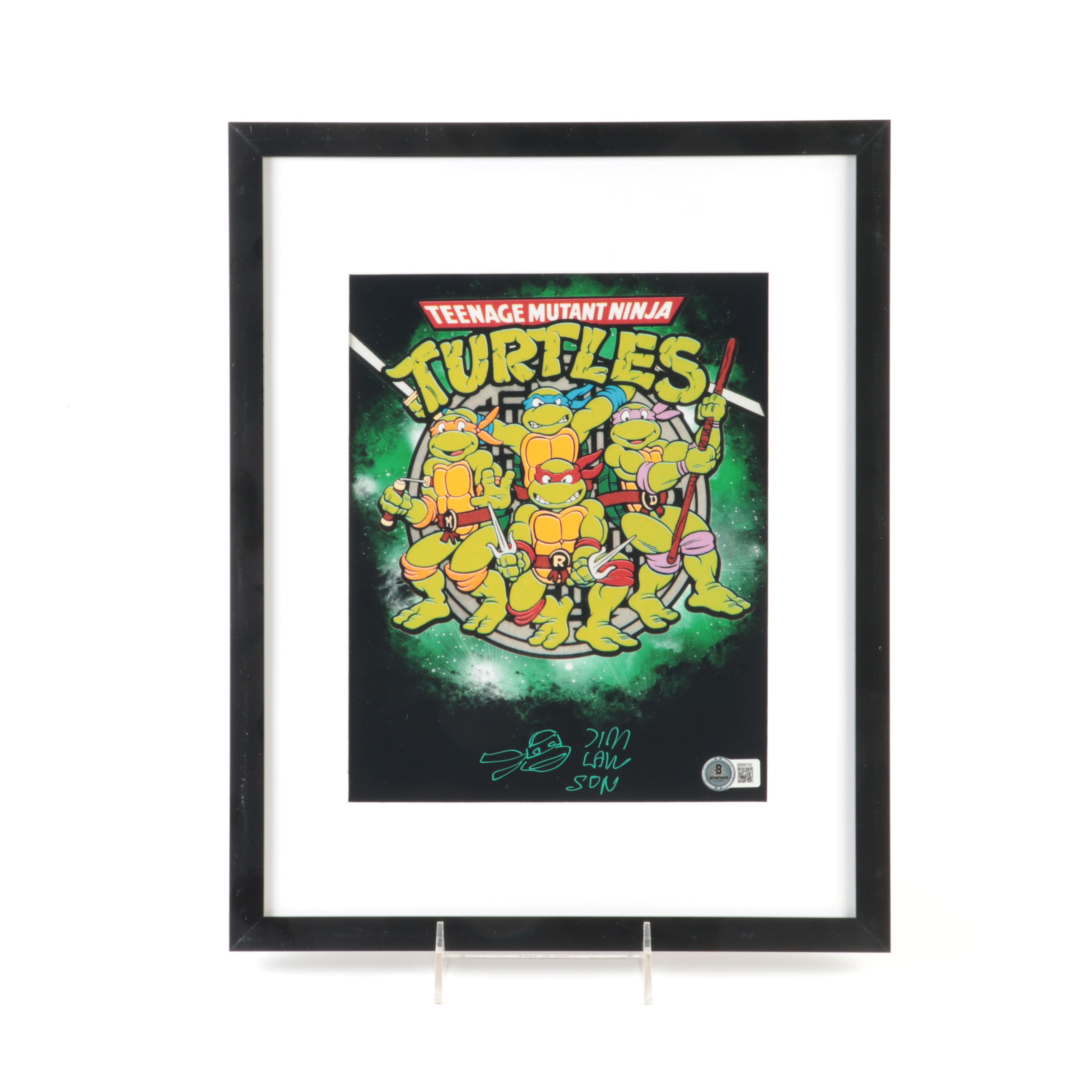 Jim Lawson Signed “Teenage Mutant Ninja Turtles” Print in Matted Frame, Beckett