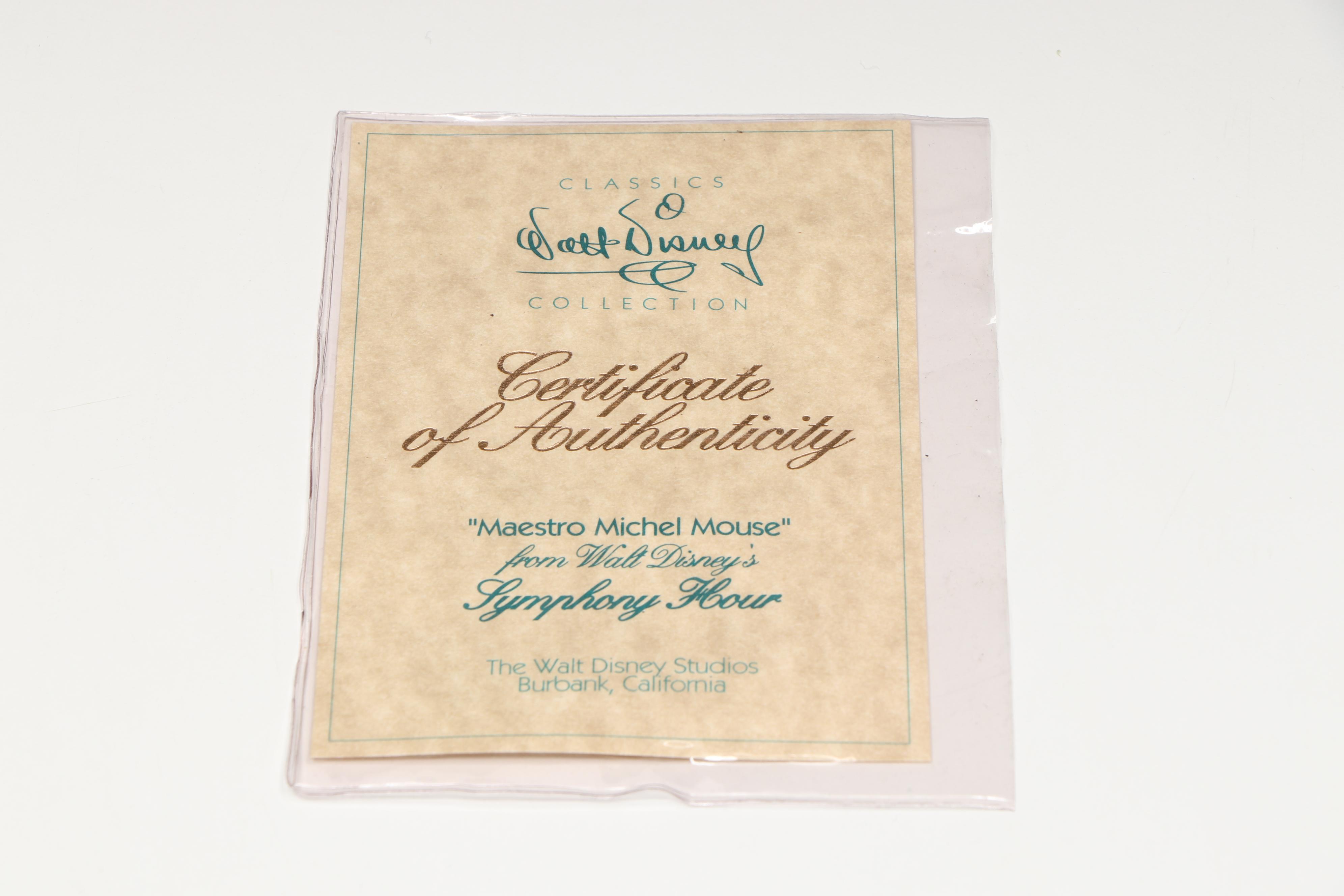 Disney Symphony Hour "Maestro Michel Mouse" Porcelain Figurine, 1993-1997