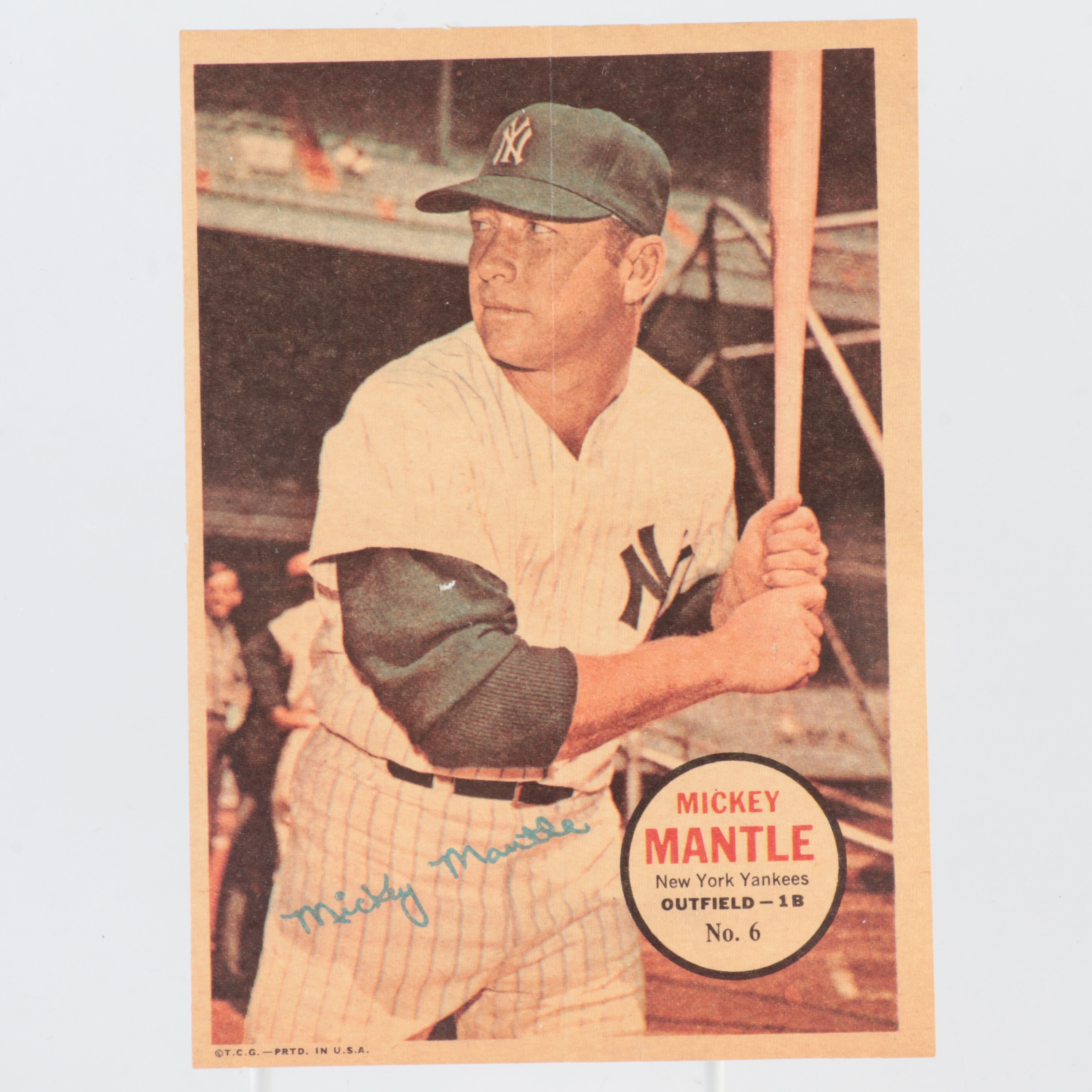 1967 Topps Mickey Mantle New York Yankees Baseball Poster Insert