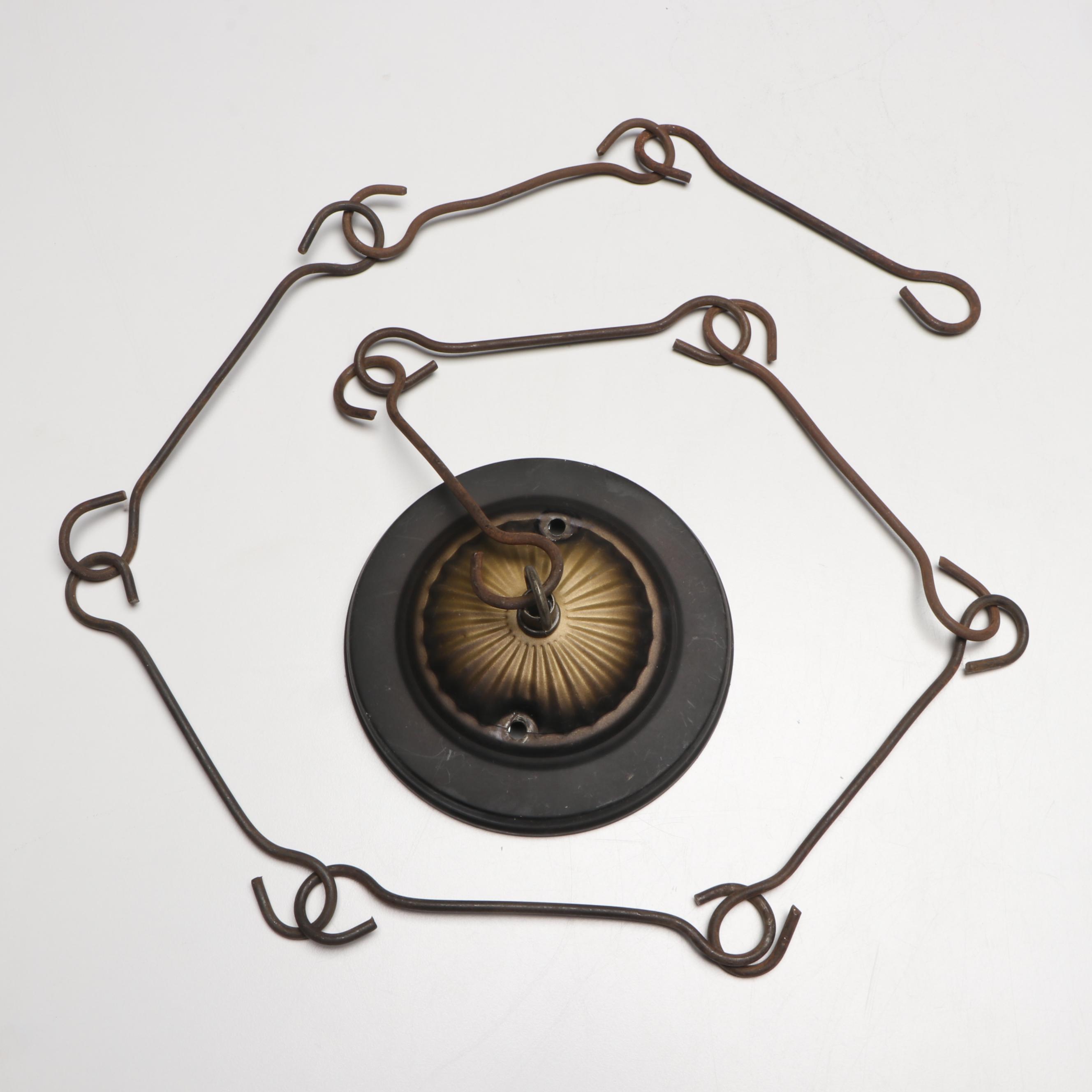 David T. Smith Tin and Turned Wood Candlestick Chandelier