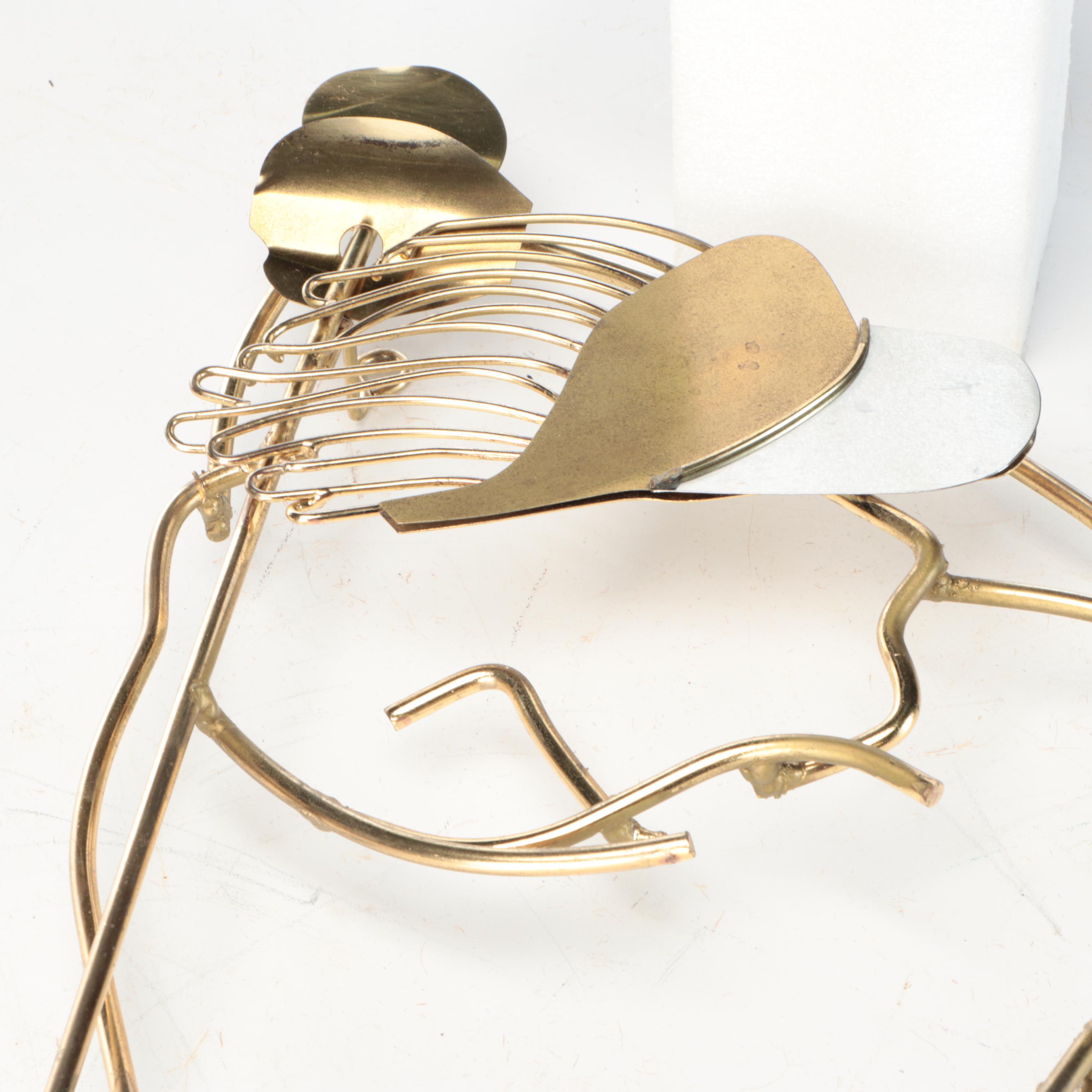 Curtis Jeré Brass and Steel Golfer Wall Sculpture