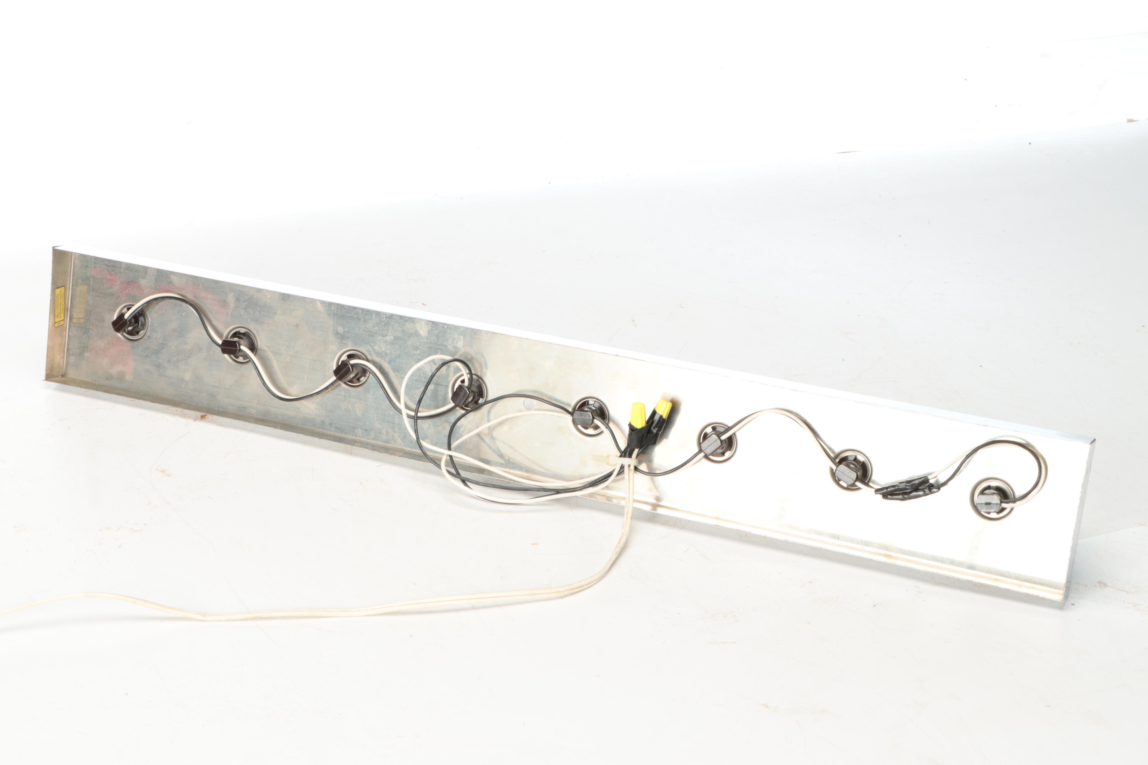 Gaetano Sciolari Mid Century Modern Chrome and Glass Light Fixture