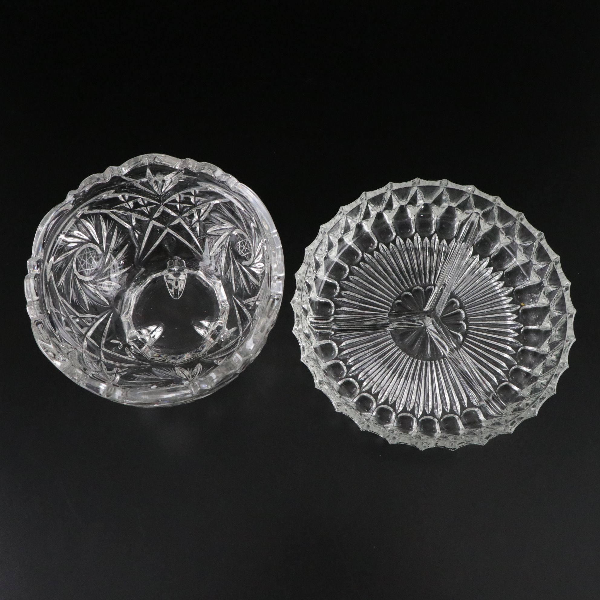 Indiana Glass "Pineapple & Floral Clear" Tray with Candle Holders & More