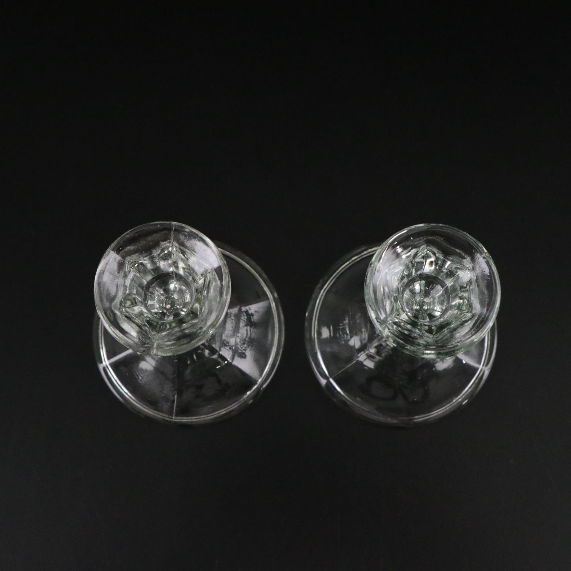 Indiana Glass "Pineapple & Floral Clear" Tray with Candle Holders & More