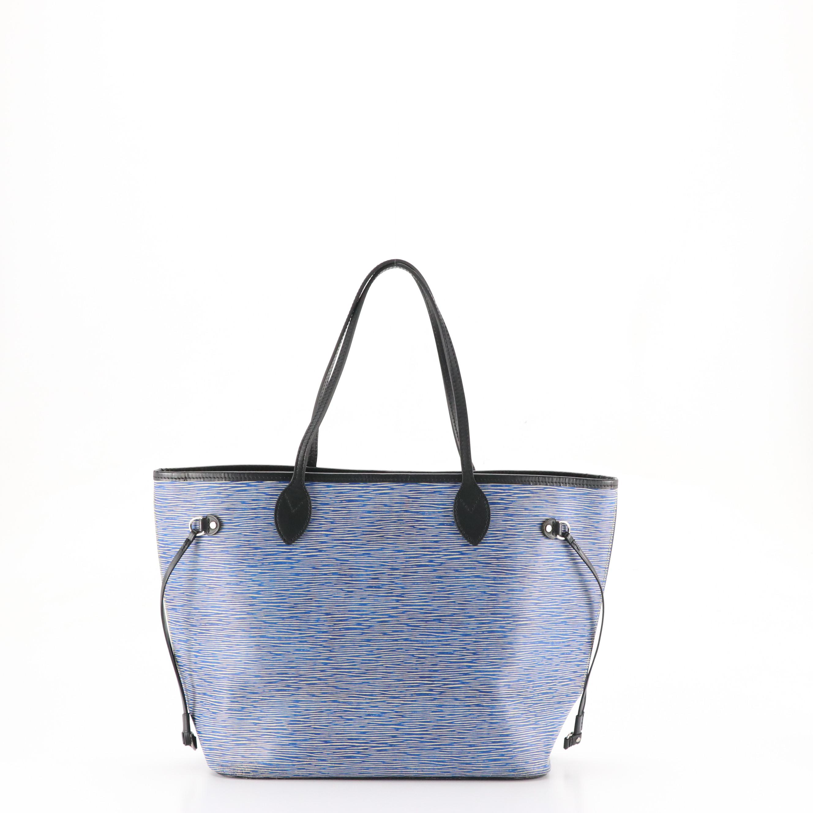 Louis Vuitton Neverfull MM Tote and Pouch in Light Denim Epi Leather