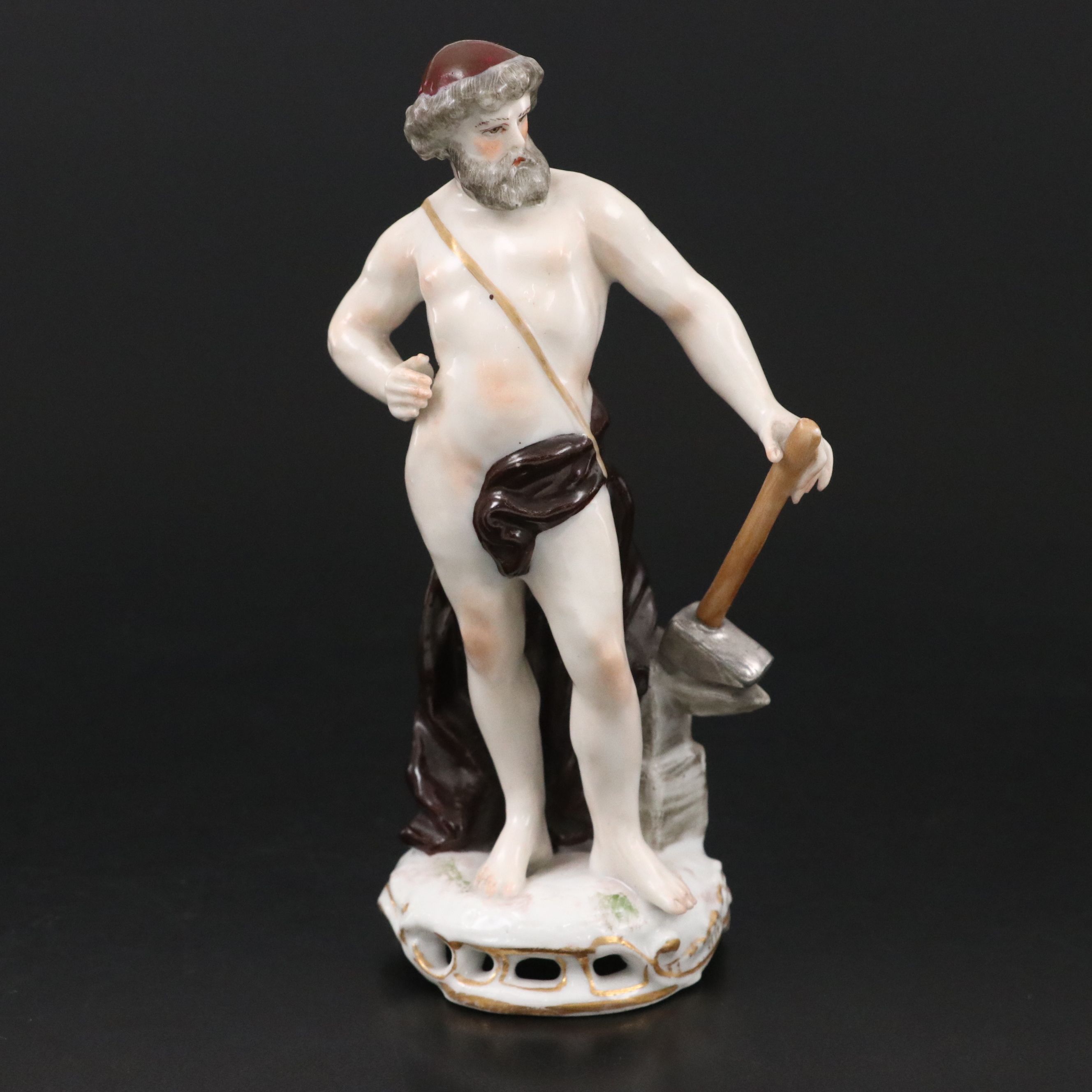 Edme Samson Dresden Style Porcelain Vulcan Figurine