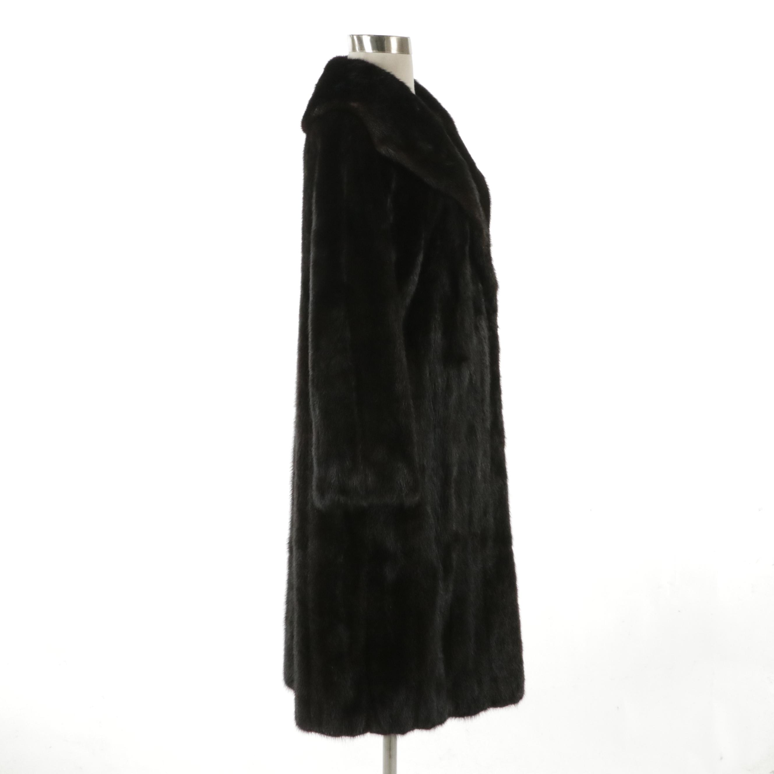 Collared Mink Fur Mid-Length Coat by Hudson's Bay Company