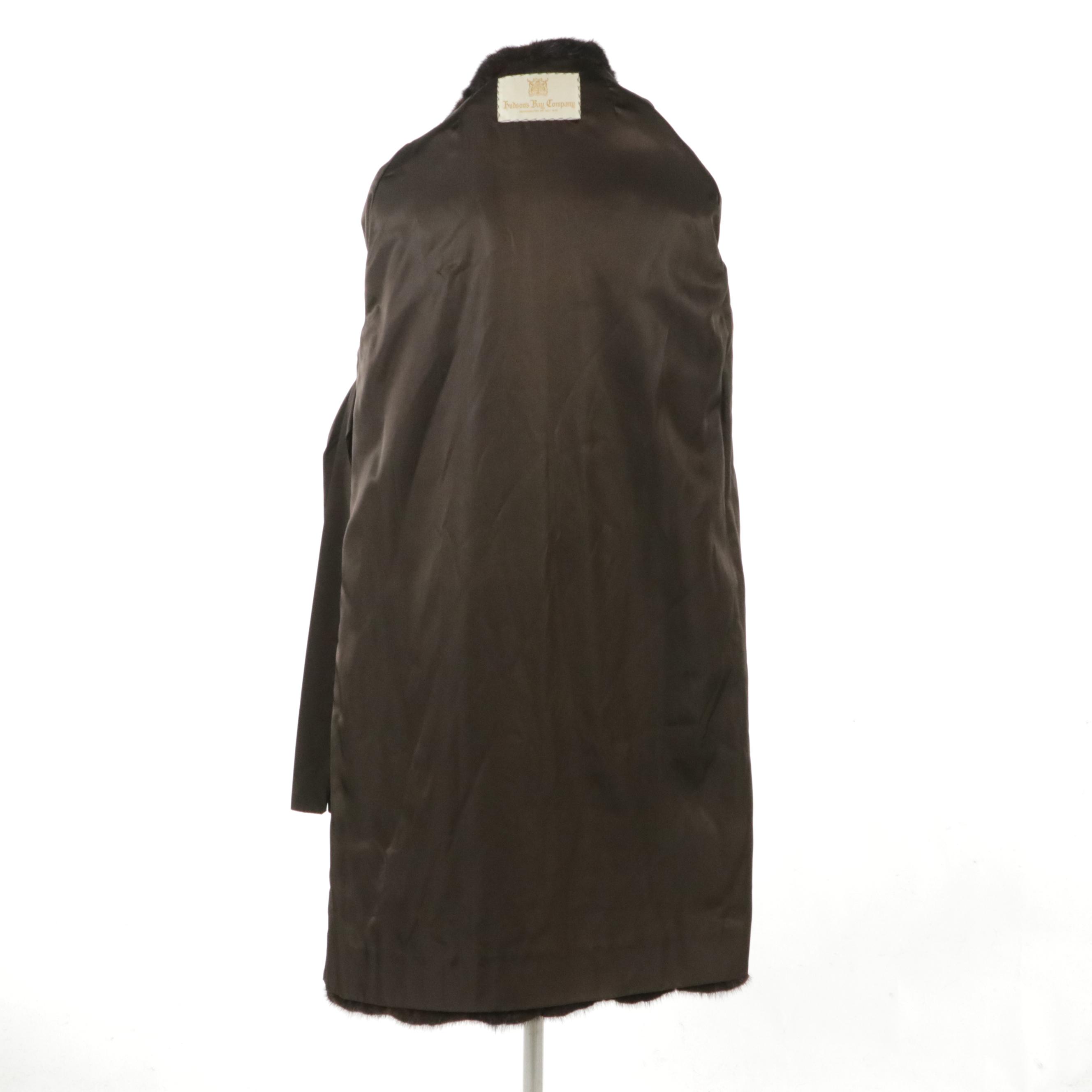 Collared Mink Fur Mid-Length Coat by Hudson's Bay Company